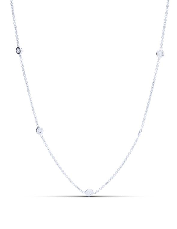 18k White Gold Diamonds By the Yard Necklace