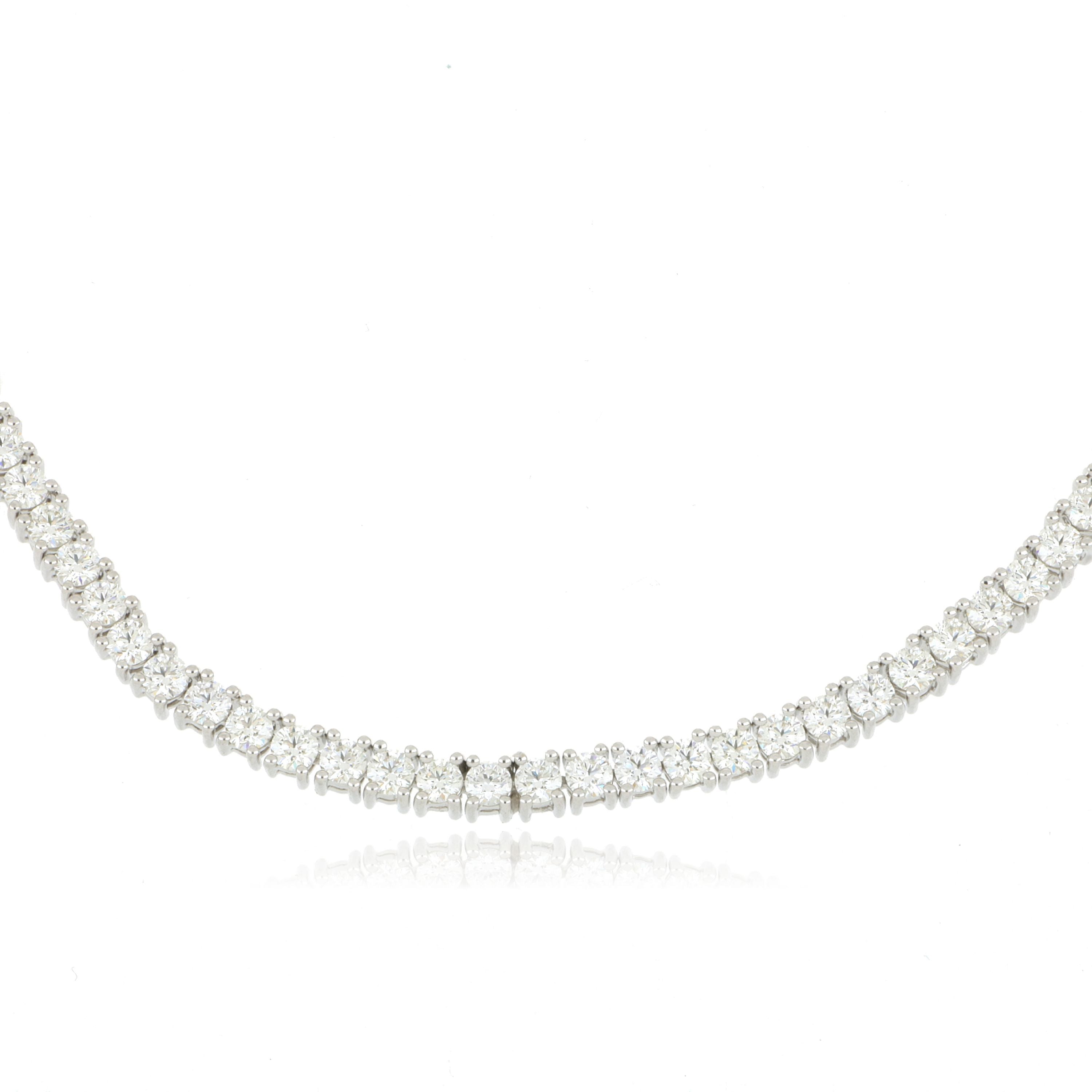 18k White Gold Diamond Tennis Necklace