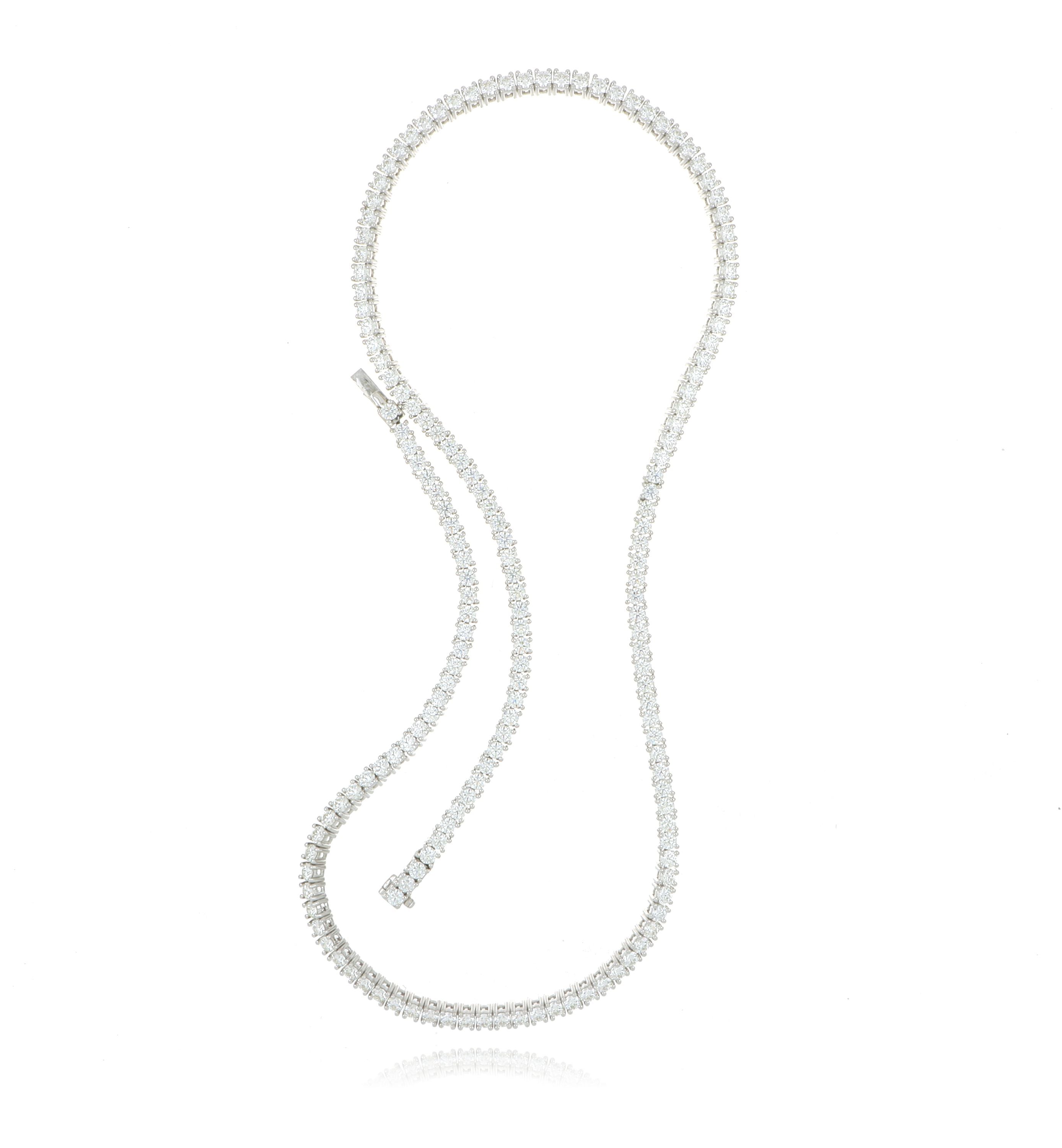 18k White Gold Diamond Tennis Necklace