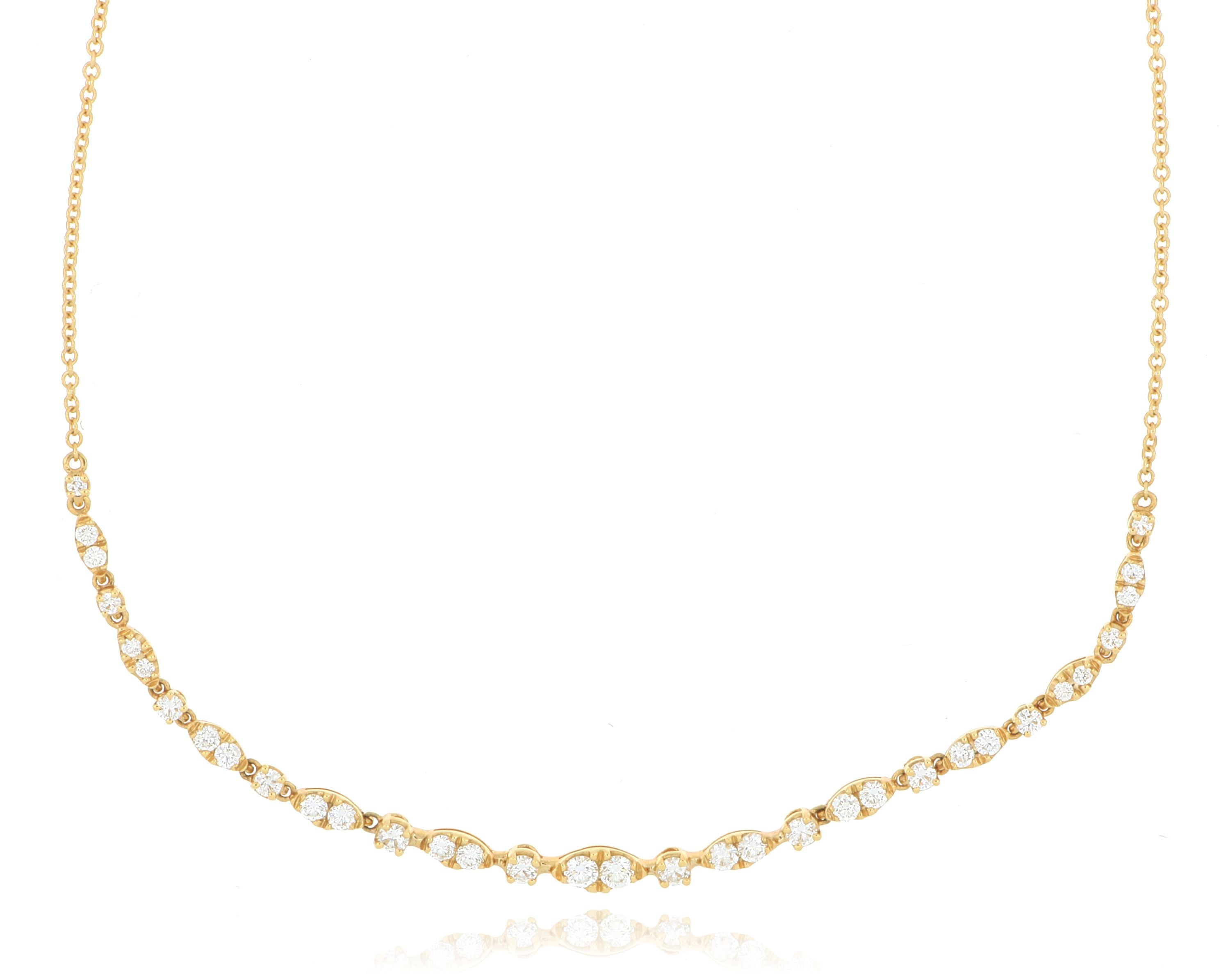 18k Yellow Gold Diamond Necklace - Charles Koll Jewelers