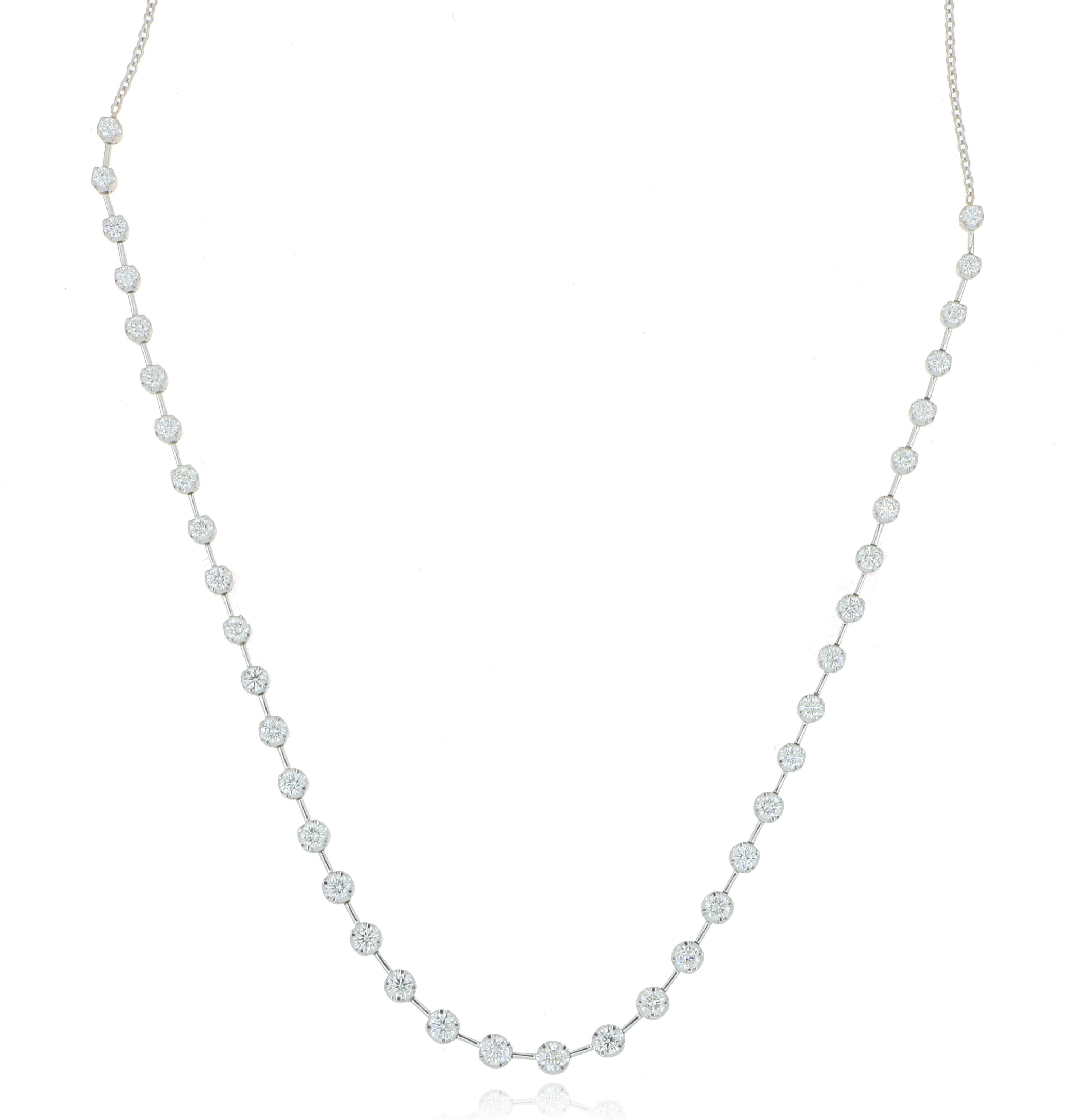 18k White Gold Serena Station Diamond Necklace