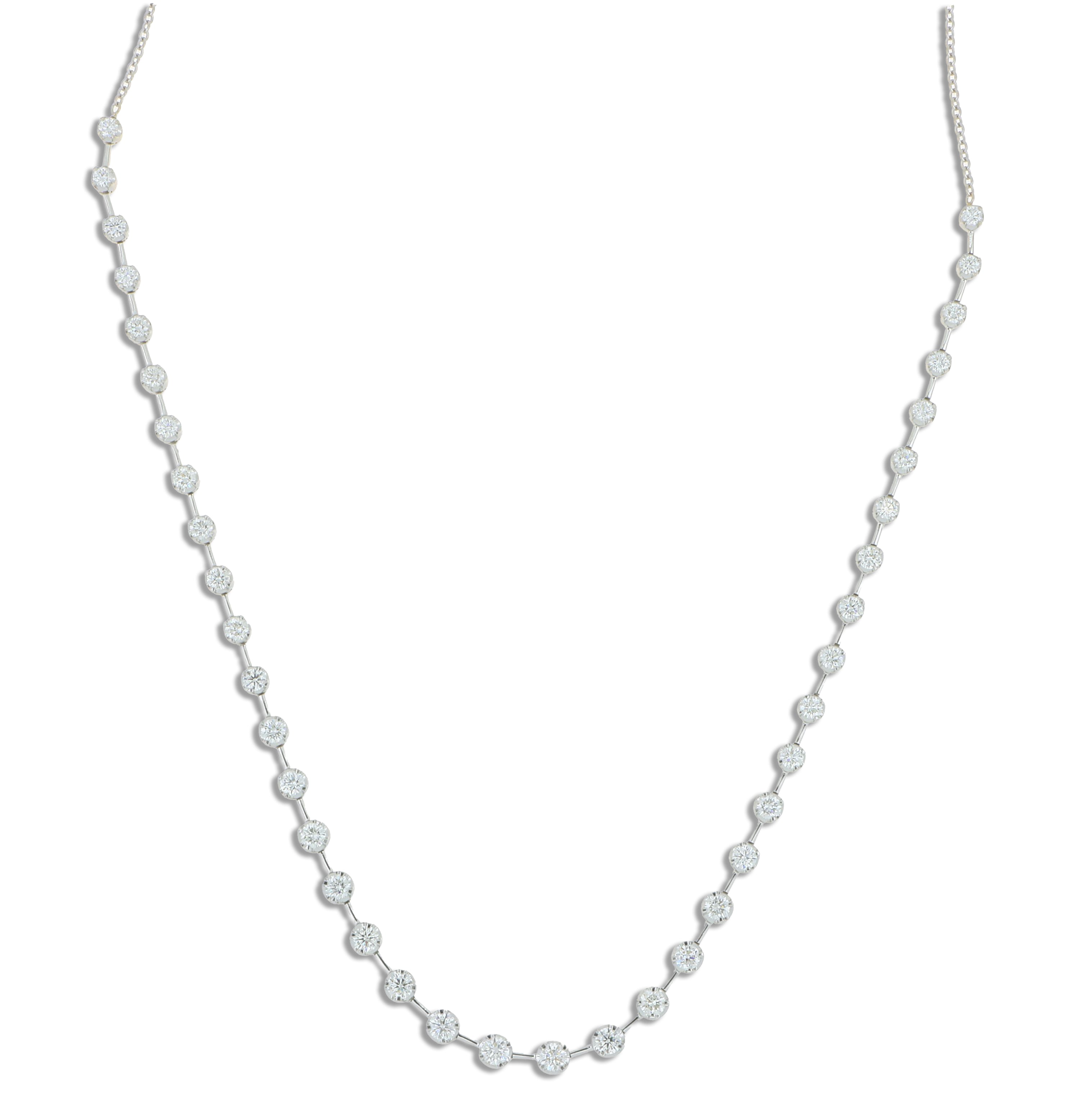 18k White Gold Serena Station Diamond Necklace