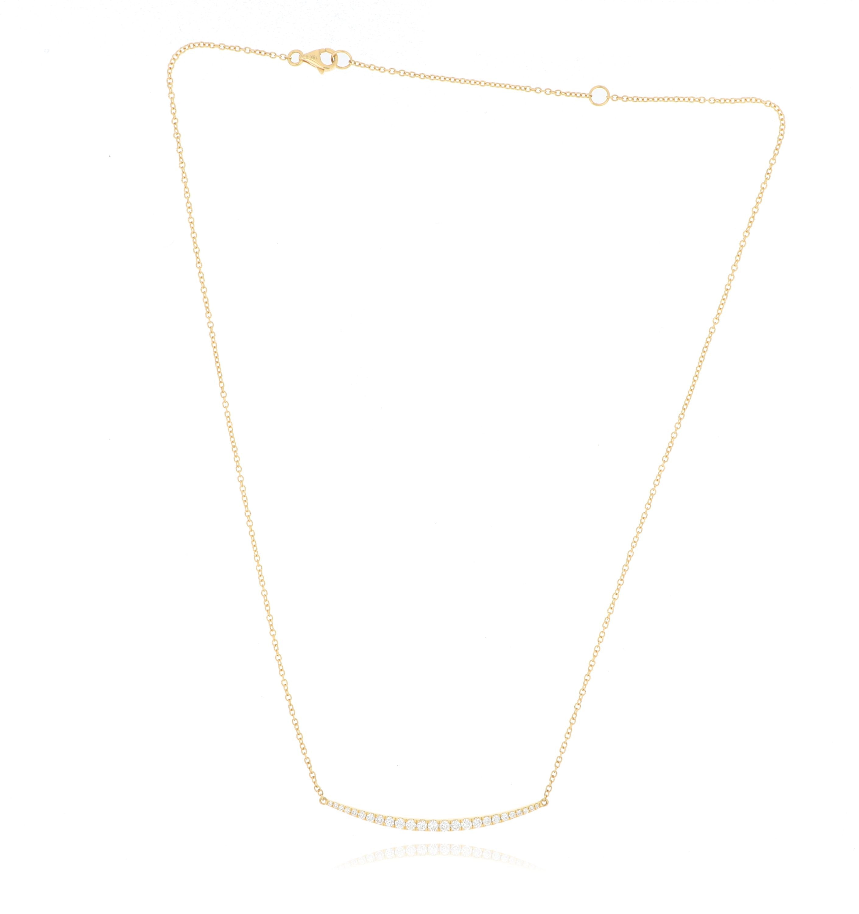 18k Yellow Gold Tapered Diamond Necklace - Charles Koll Jewelers