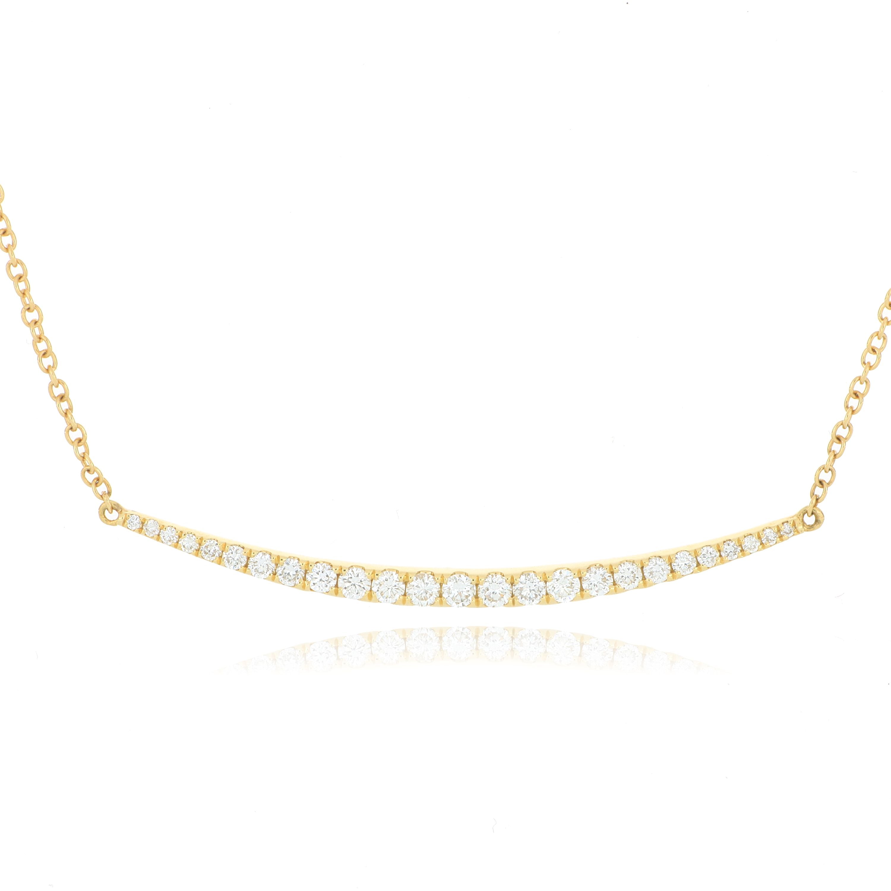 18k Yellow Gold Tapered Diamond Necklace - Charles Koll Jewelers