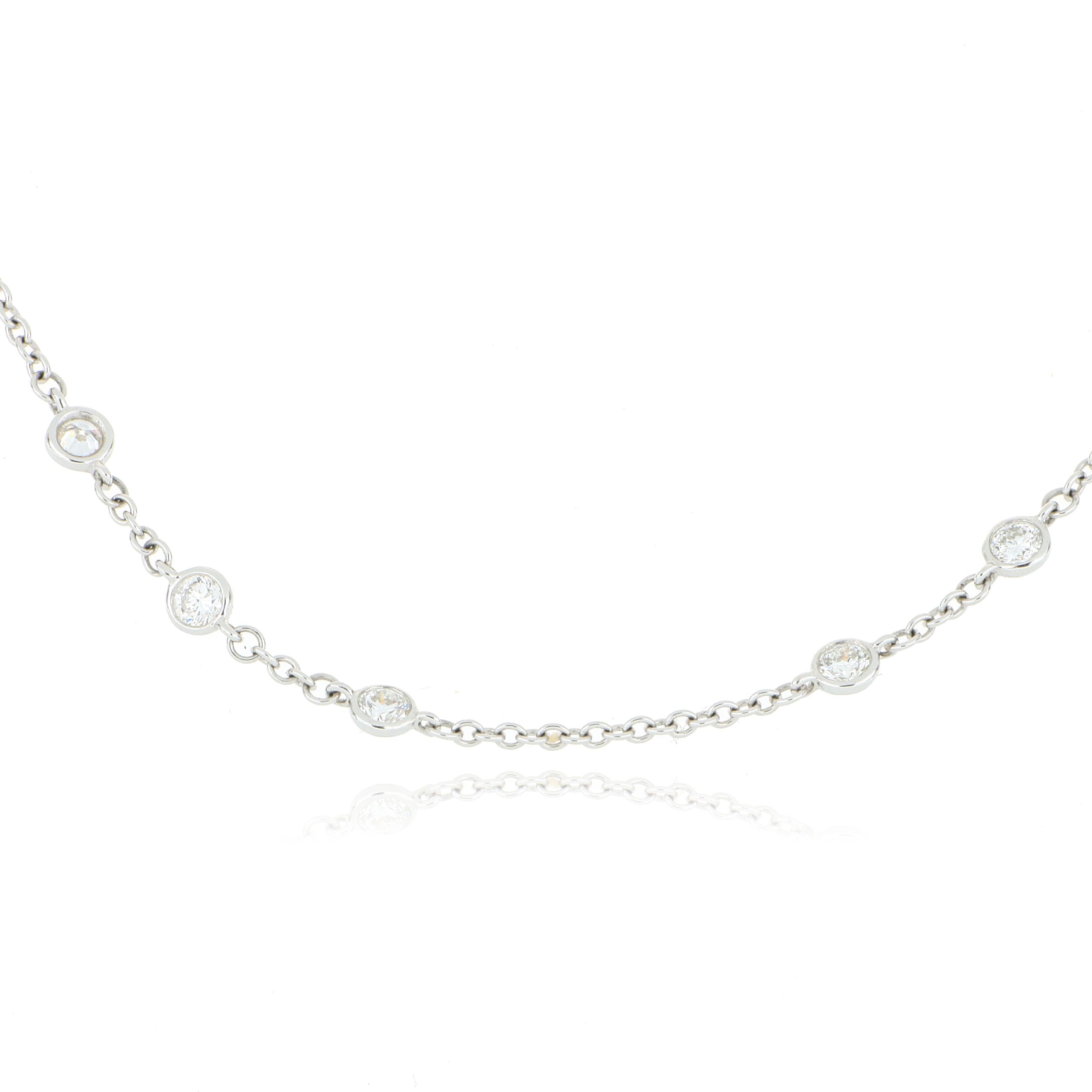 18k White Gold Diamond By the Yard Necklace