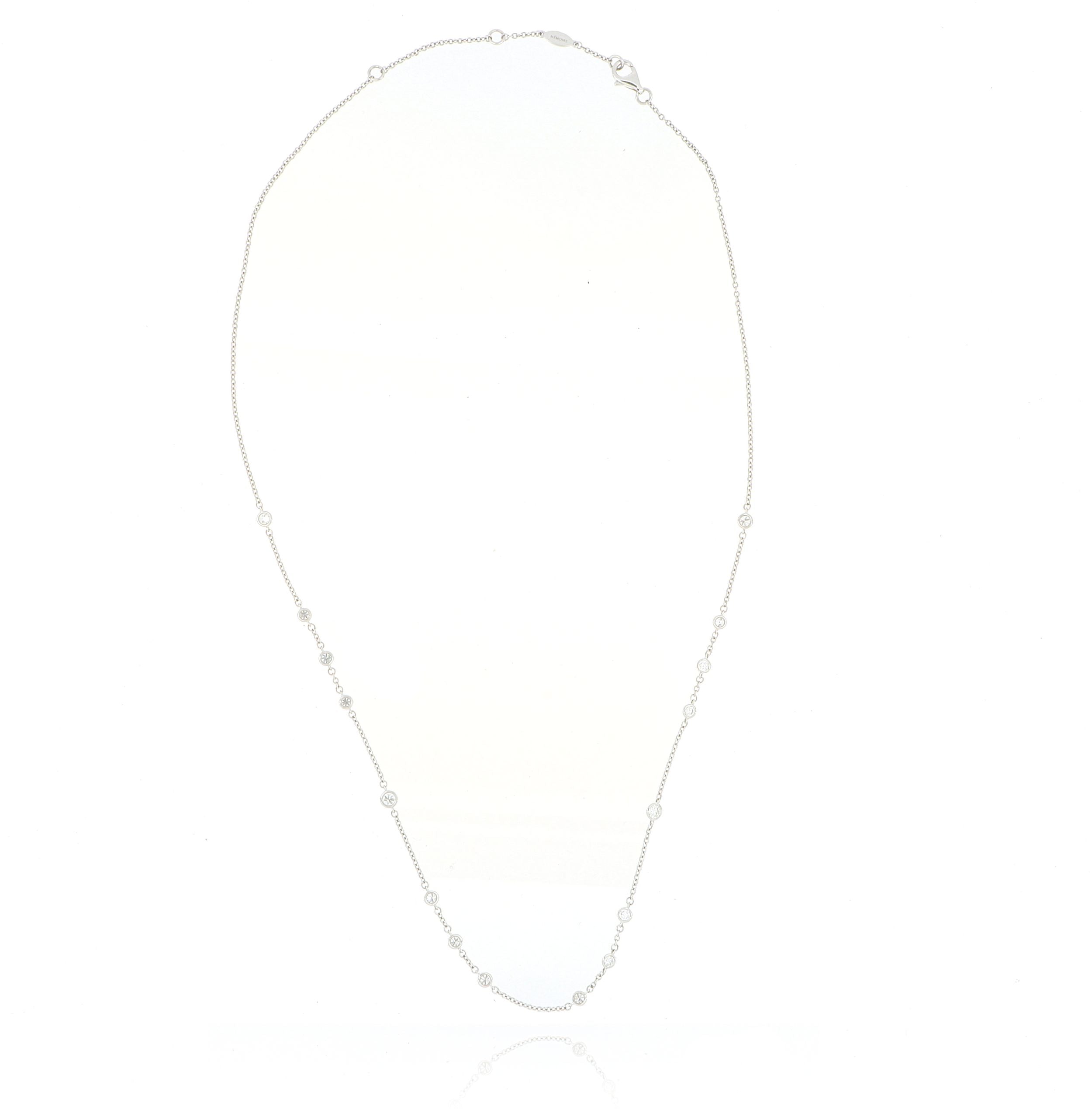 18k White Gold Diamond By the Yard Necklace - Charles Koll Jewelers