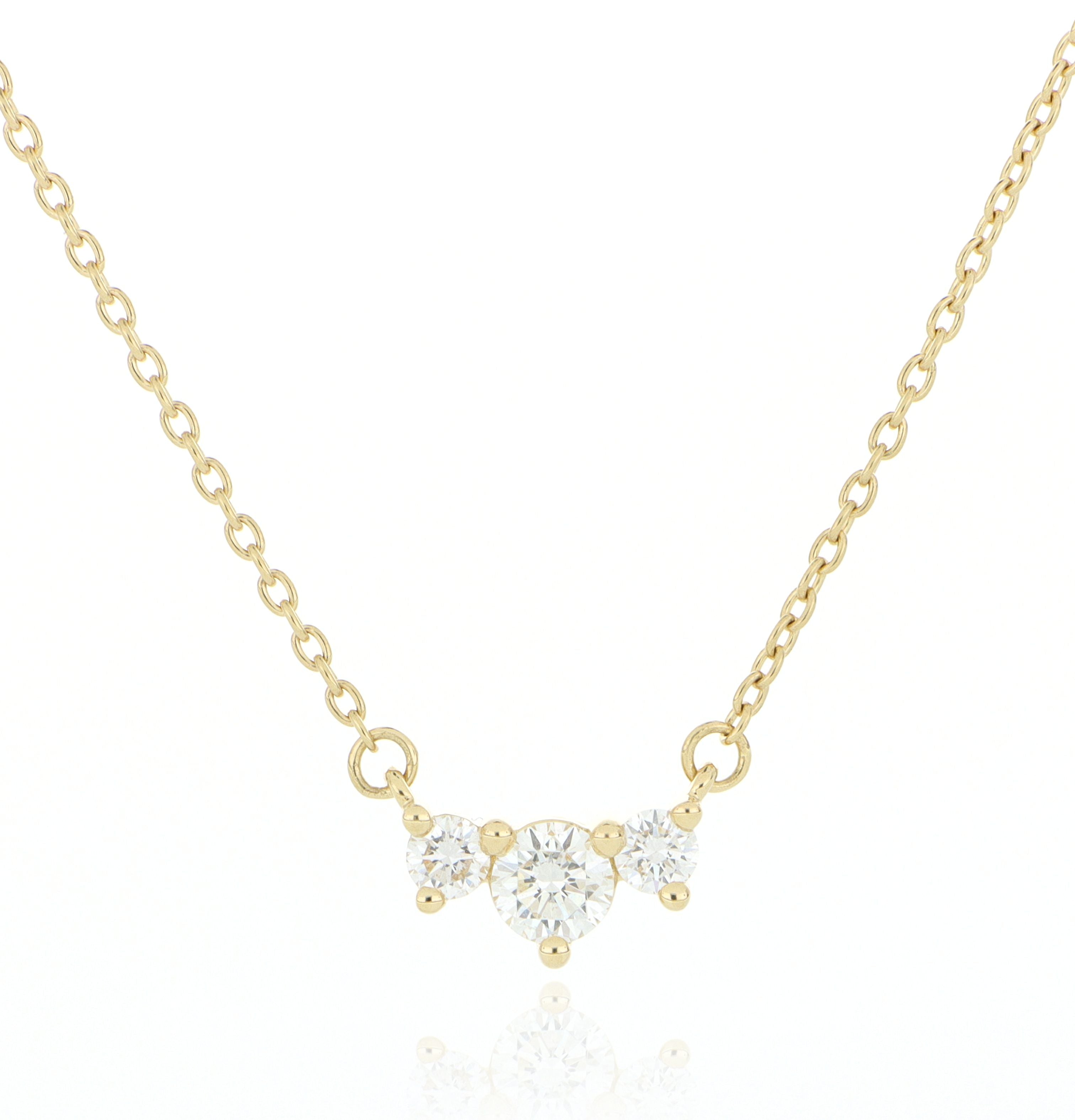 18k Yellow Gold Dainty Diamond Necklace