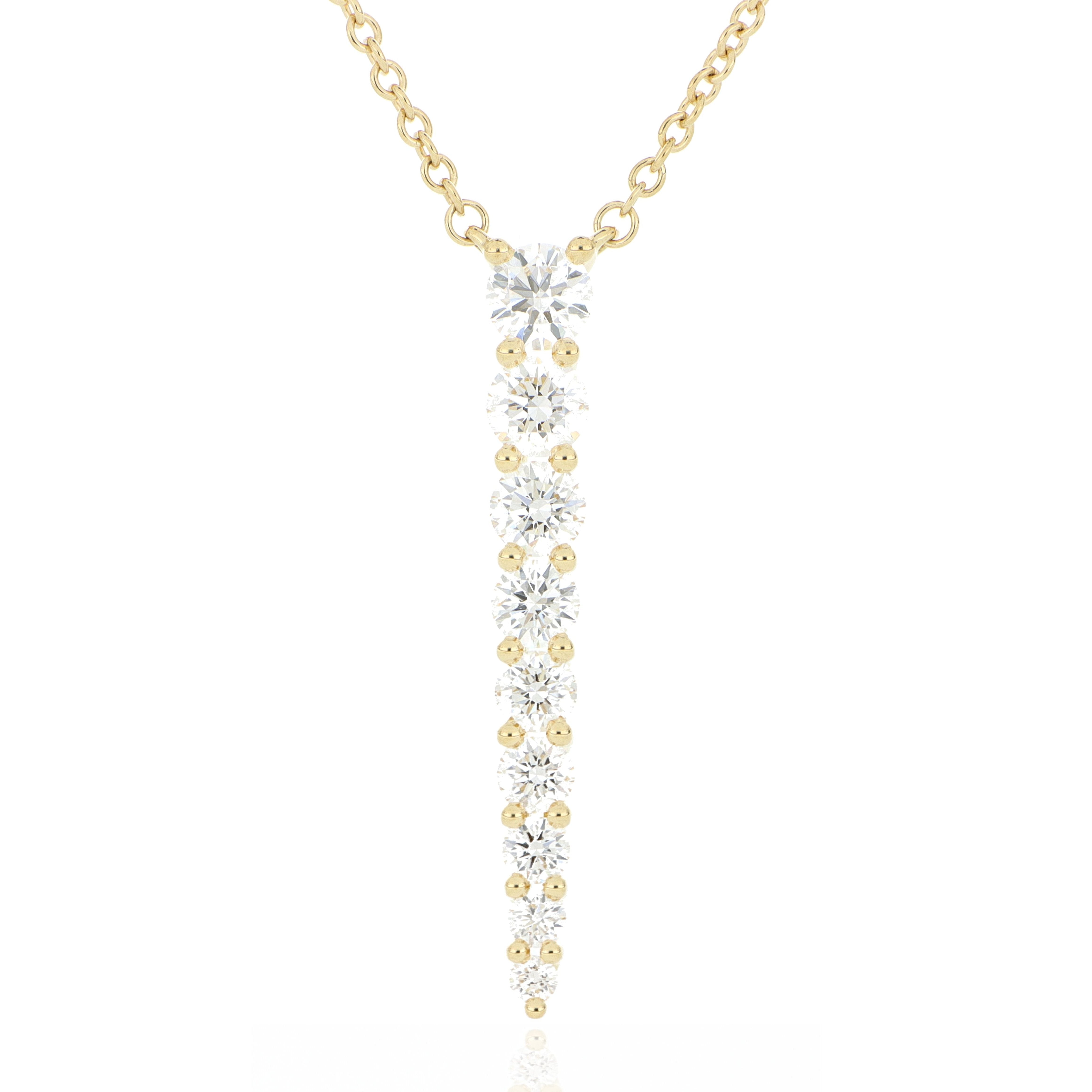 18k Yellow Gold Cascading Diamond Identity Necklace