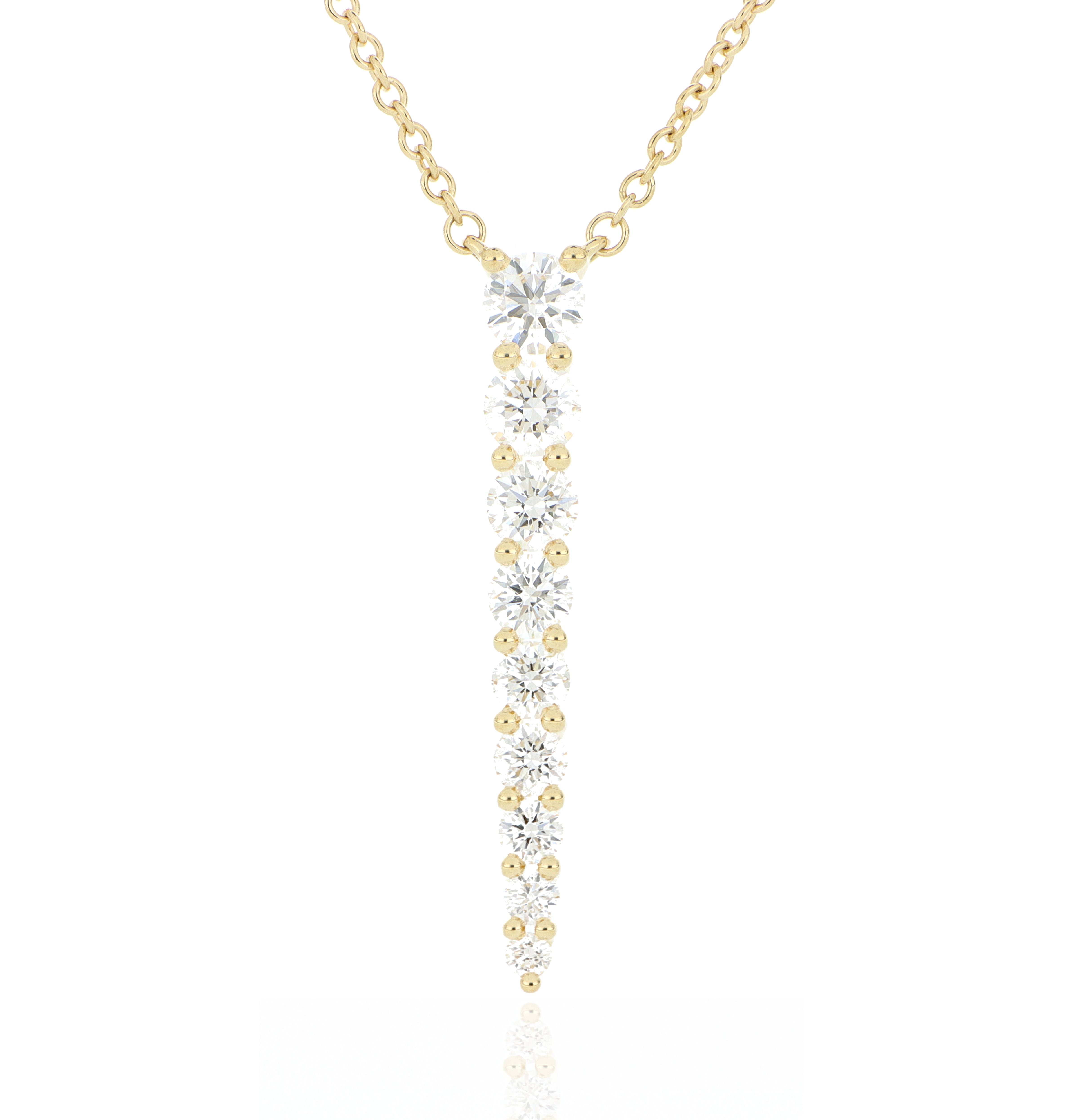 18k Yellow Gold Cascading Diamond Identity Necklace