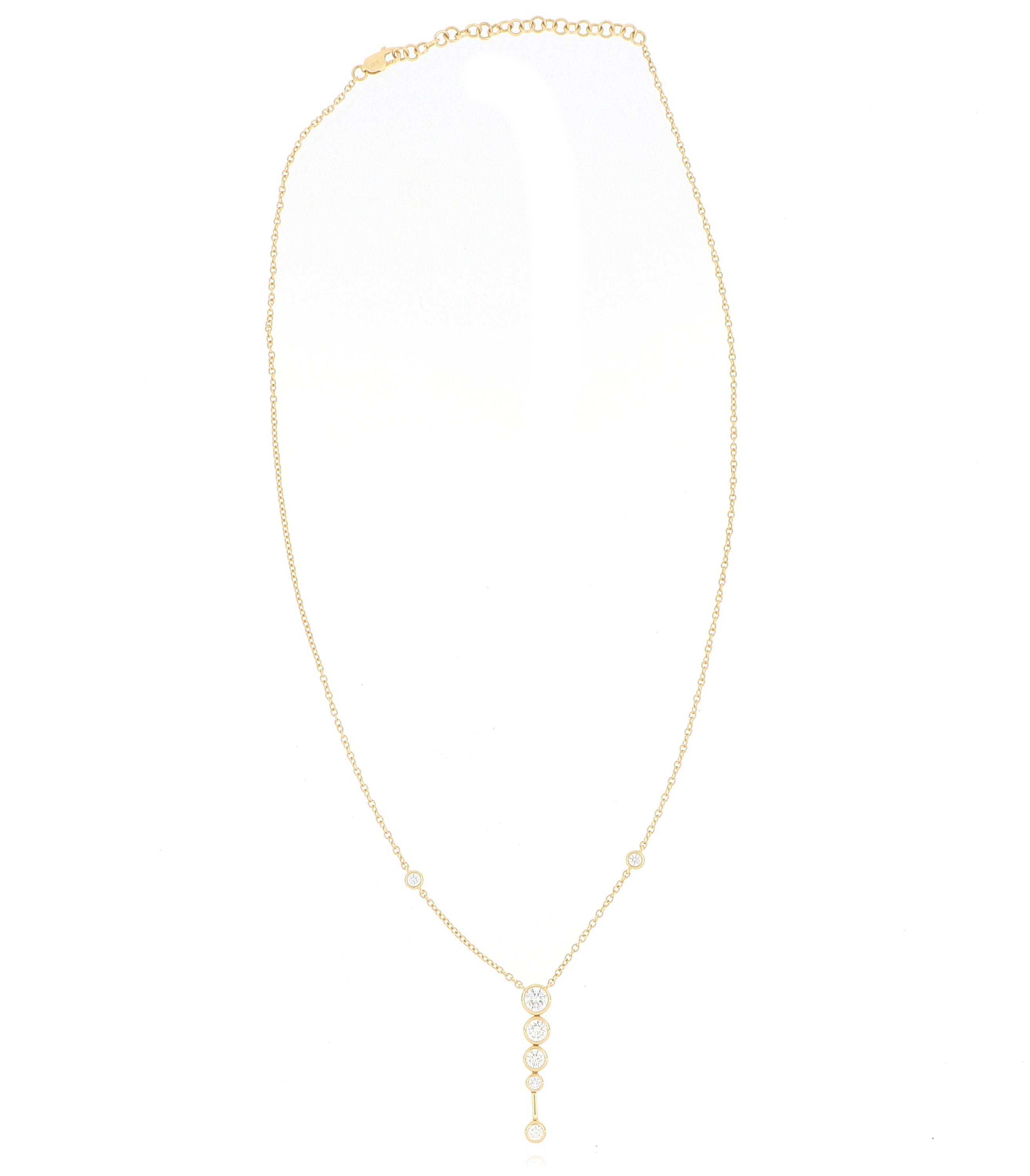 18k Yellow Gold Diamond Cascade Necklace - Charles Koll Jewelers