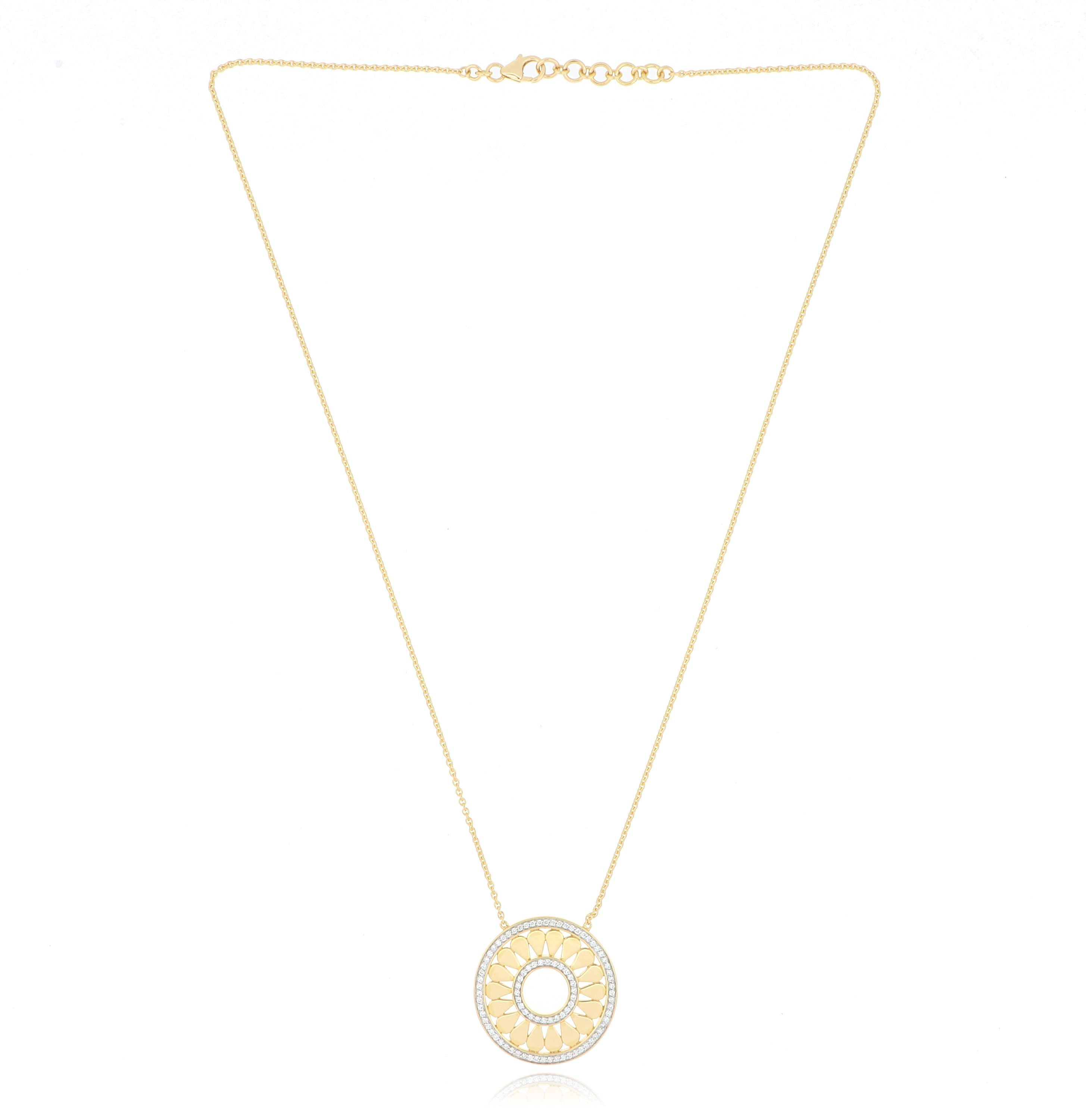 18k Yellow Gold Diamond Fashion Necklace