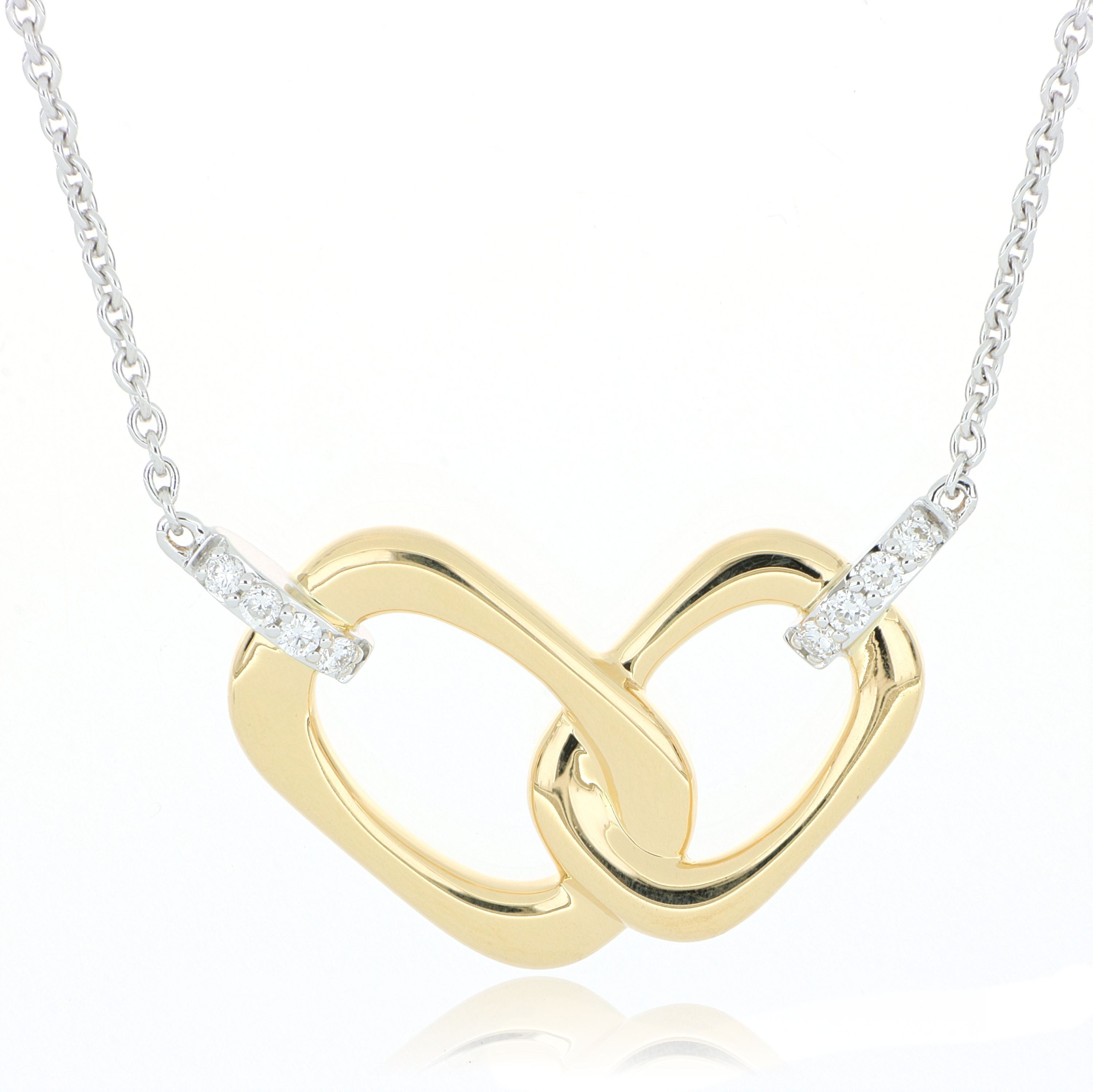 18k Yellow and White Gold Diamond Necklace