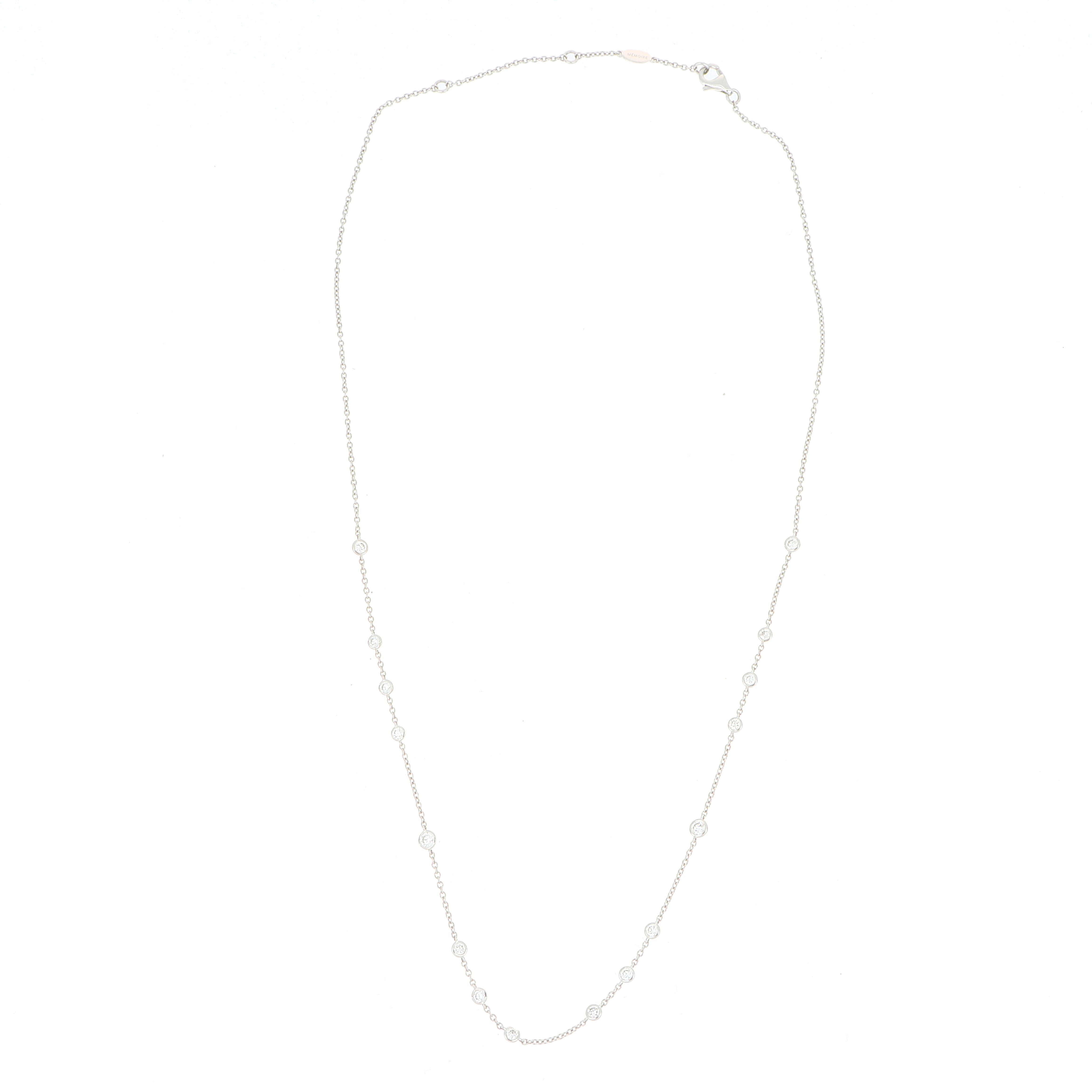 18k White Gold Diamond By the Yard Necklace