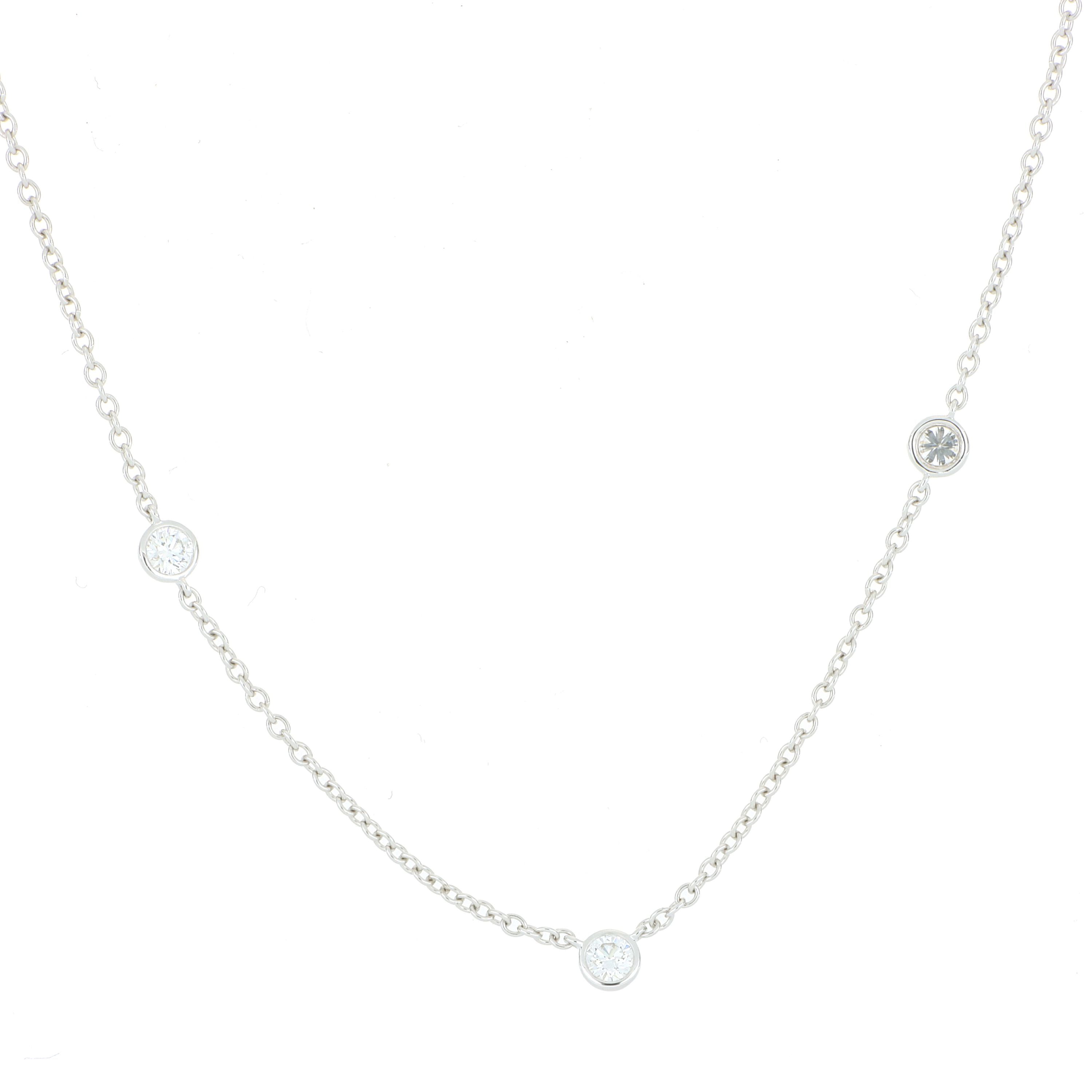 18k White Gold Diamond Cascade Necklace