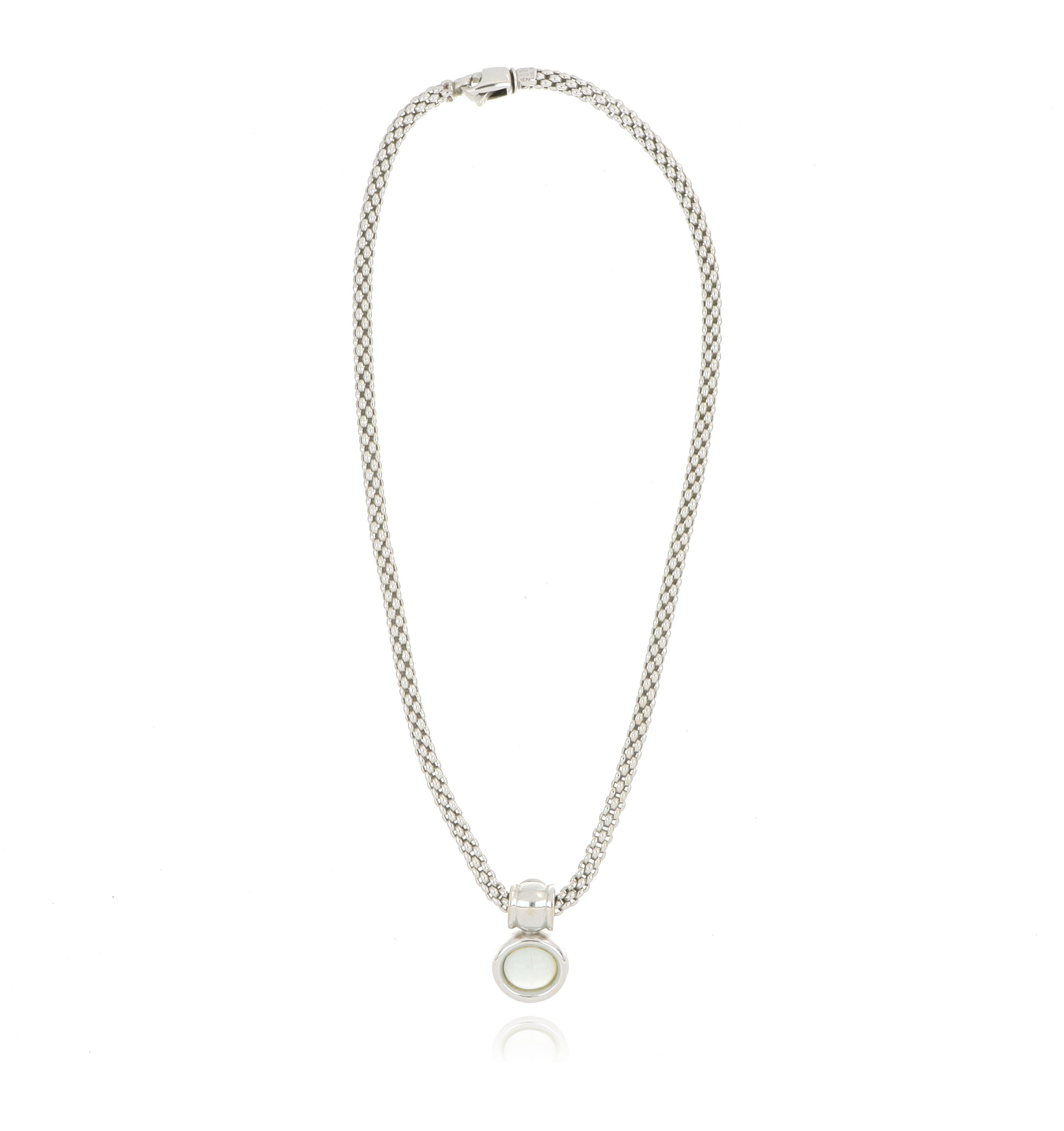 18k White Gold FOPE Moonstone Necklace