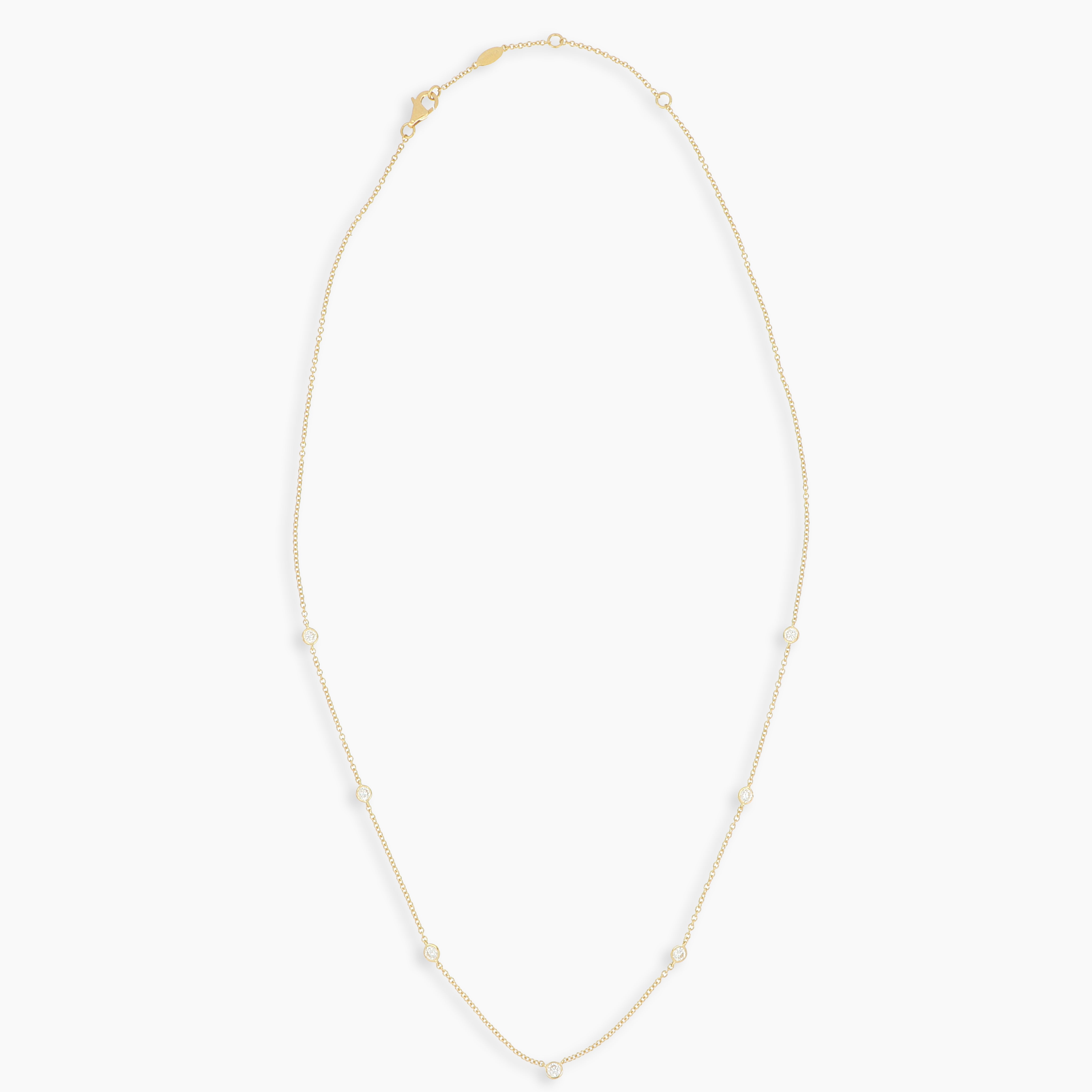18k Yellow Gold Cascading Diamonds By the Yard Necklace