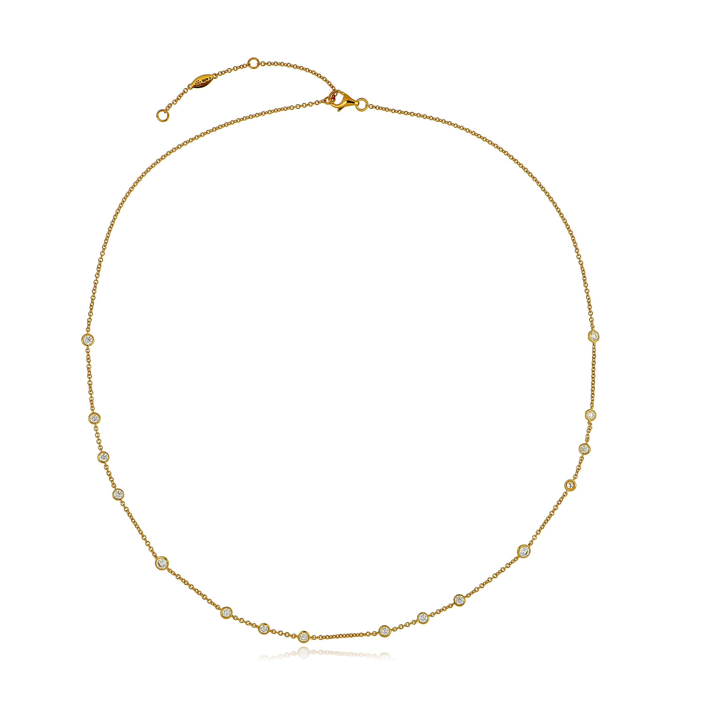 18k Yellow Gold Diamonds By The Yard Necklace