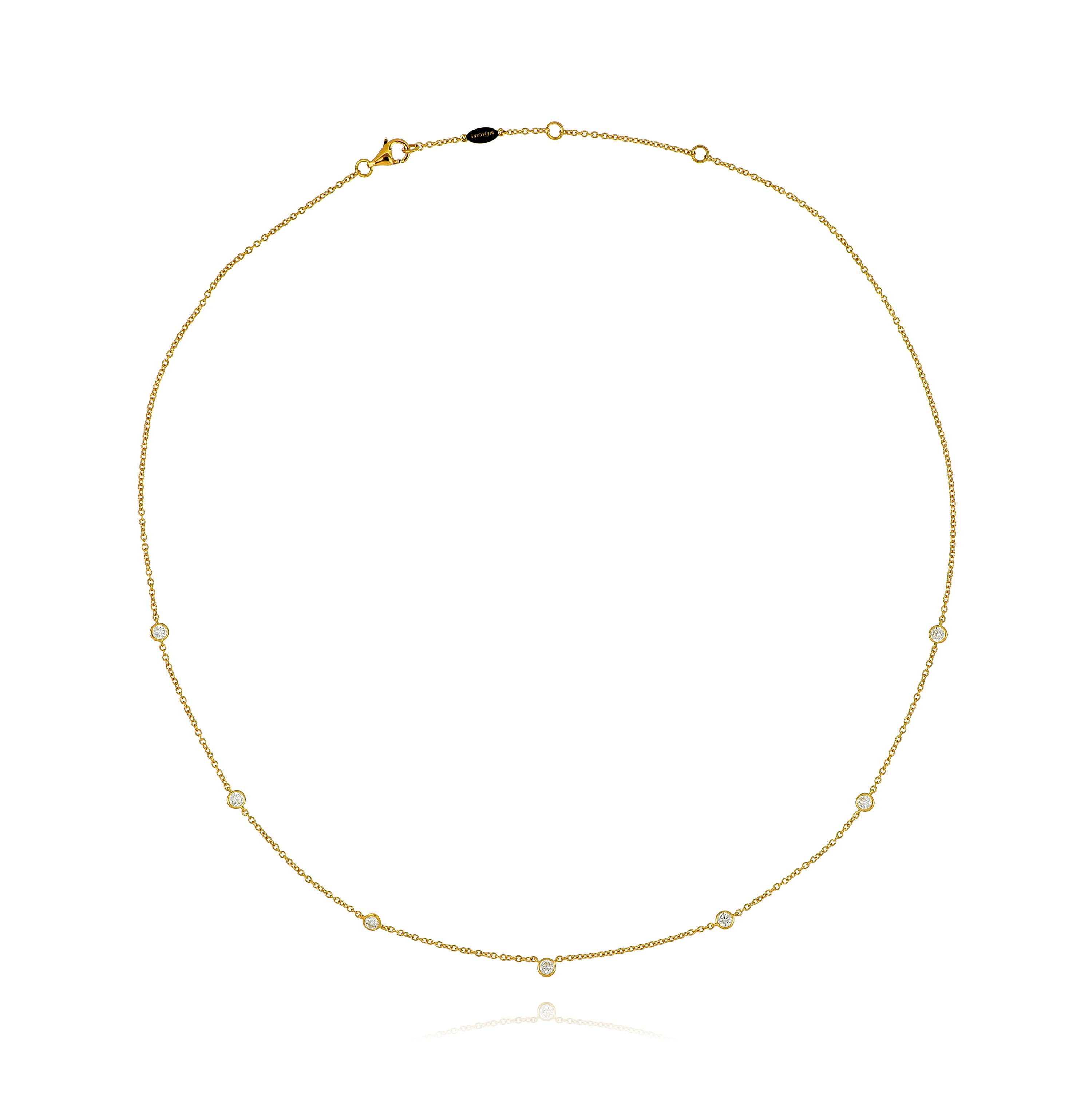 18k Yellow Gold Cascading Diamonds By the Yard Necklace - Charles Koll Jewelers