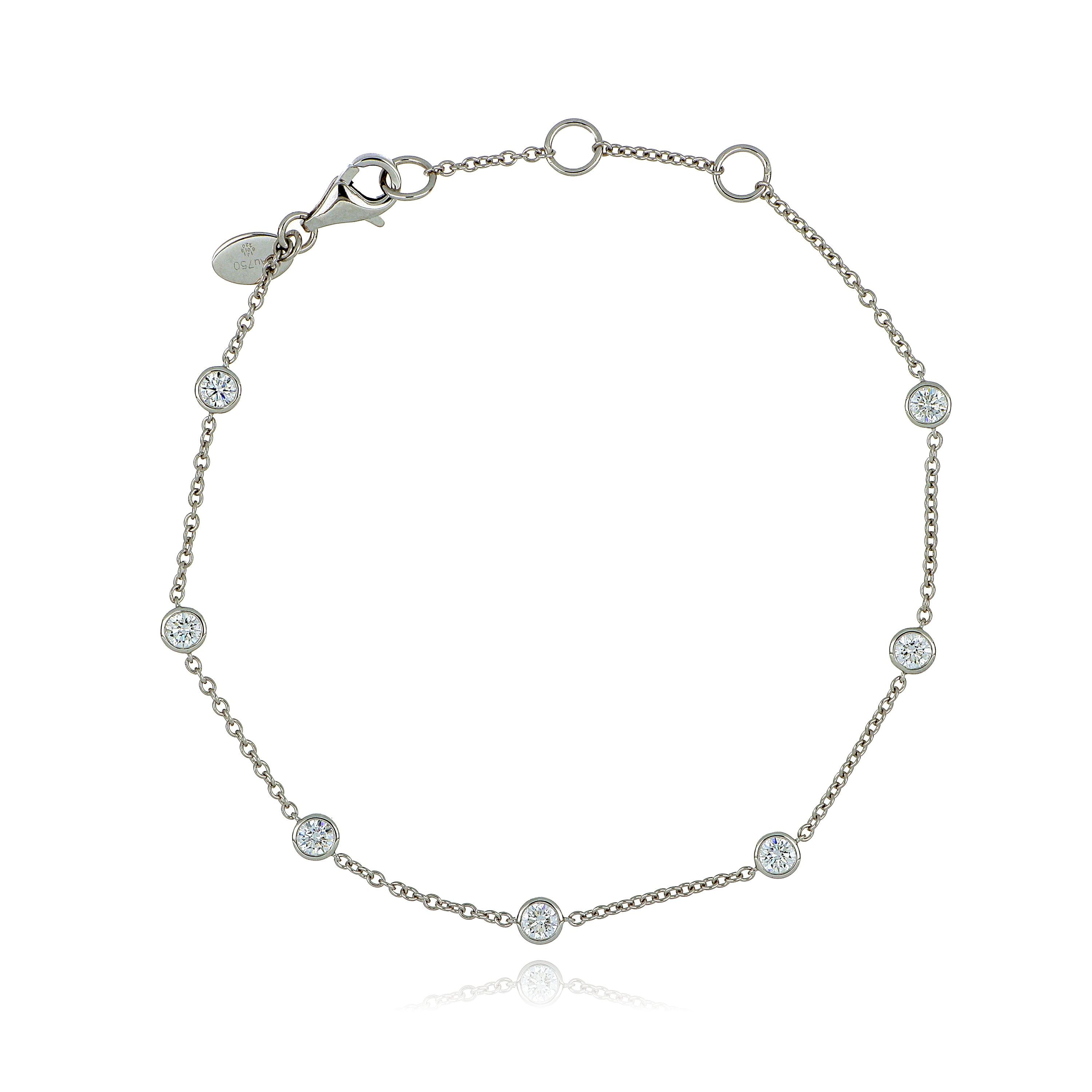 18k White Gold Diamond Cascade Bracelet