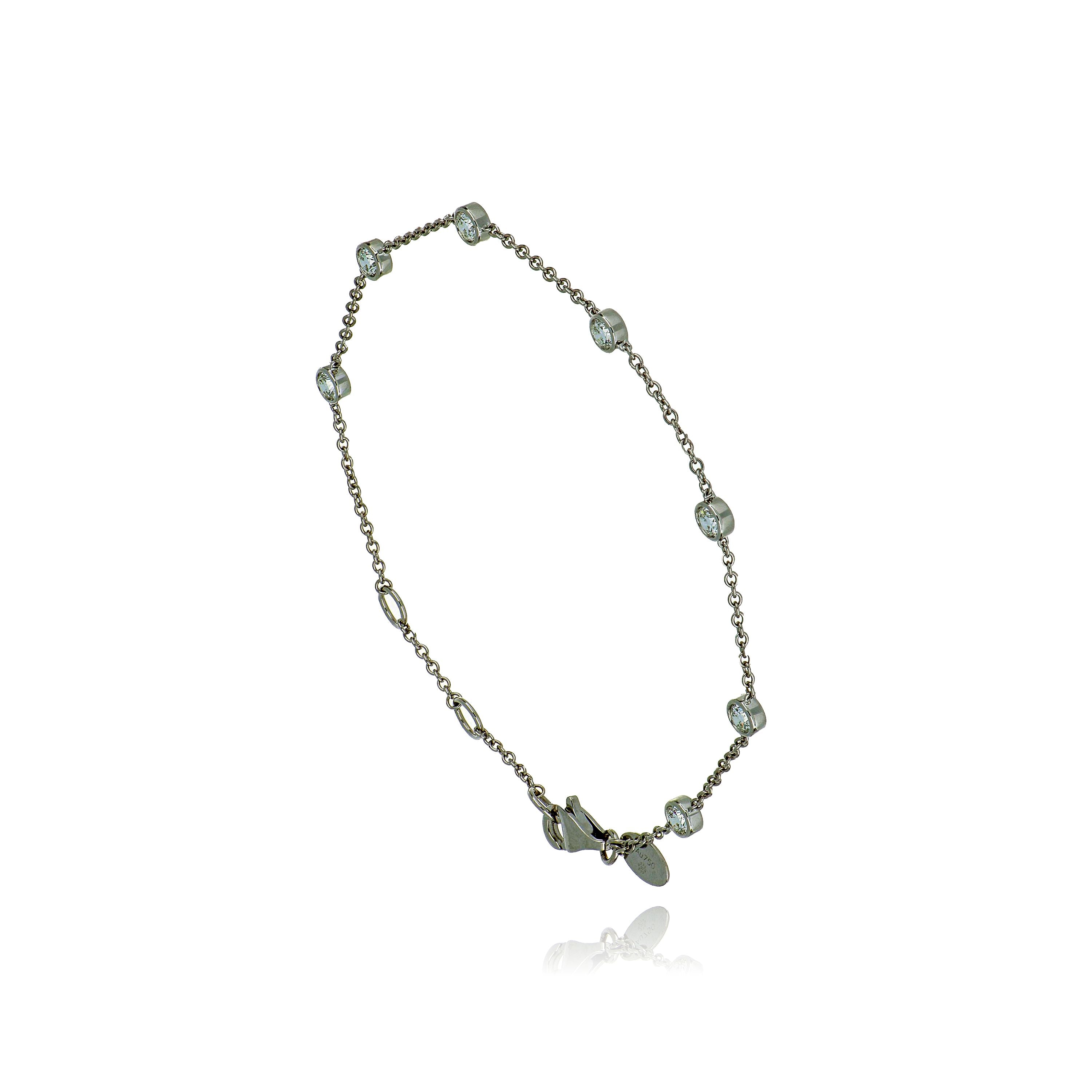 18k White Gold Diamond Cascade Bracelet