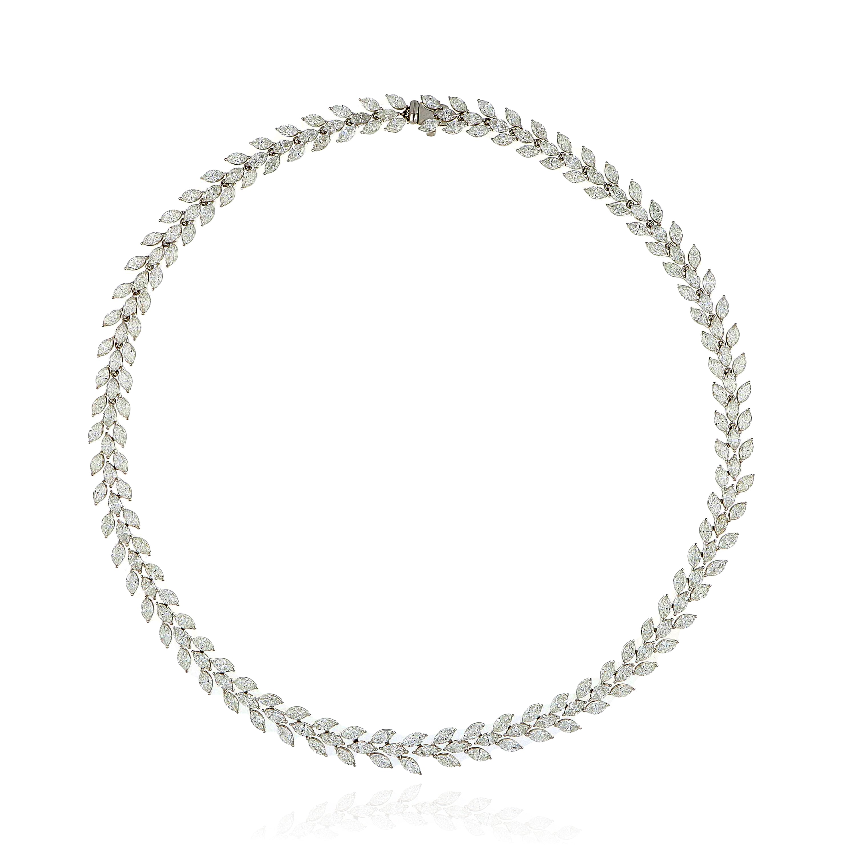 18k White Gold Diamond Vine Necklace