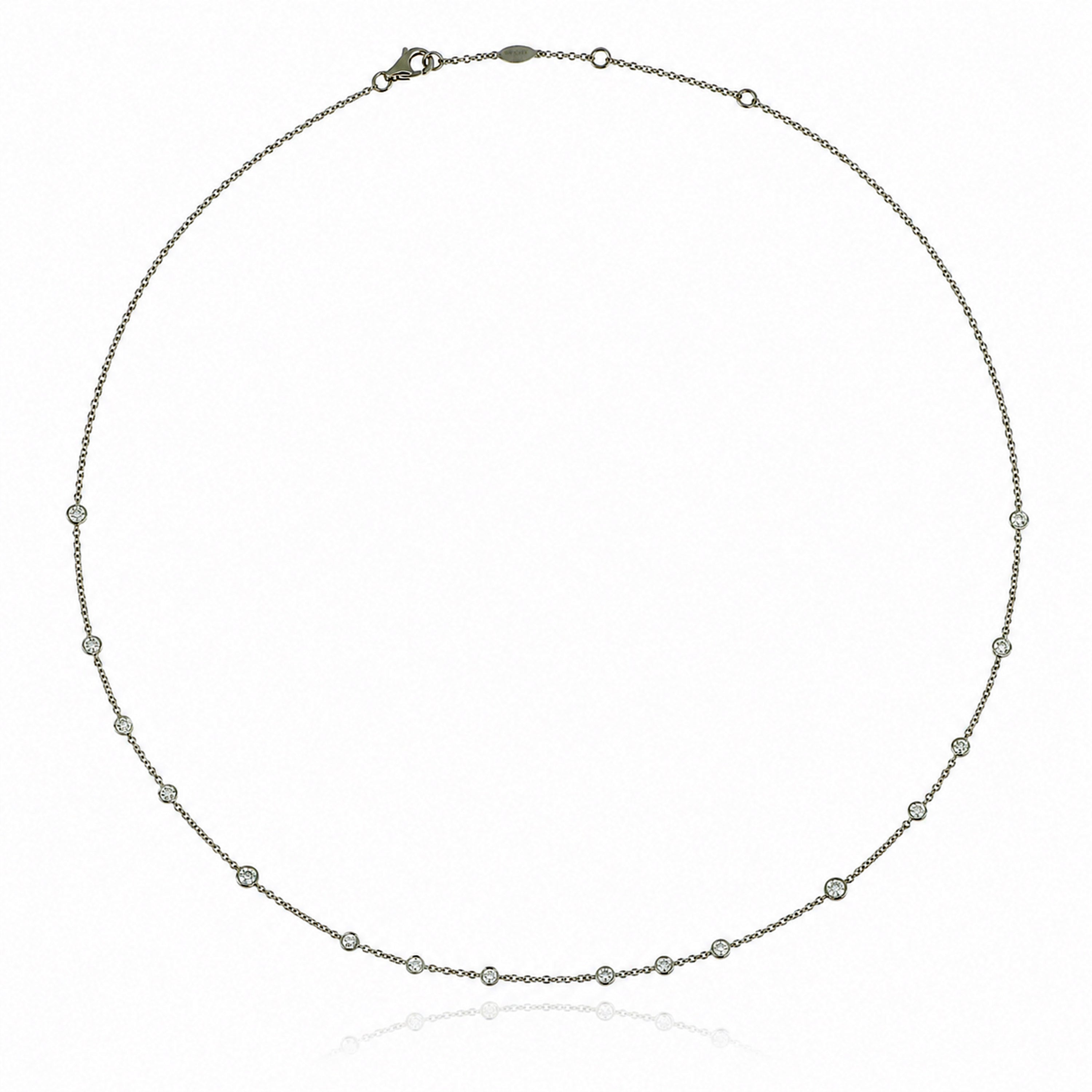 18k White Gold Diamond By the Yard Necklace - Charles Koll Jewelers