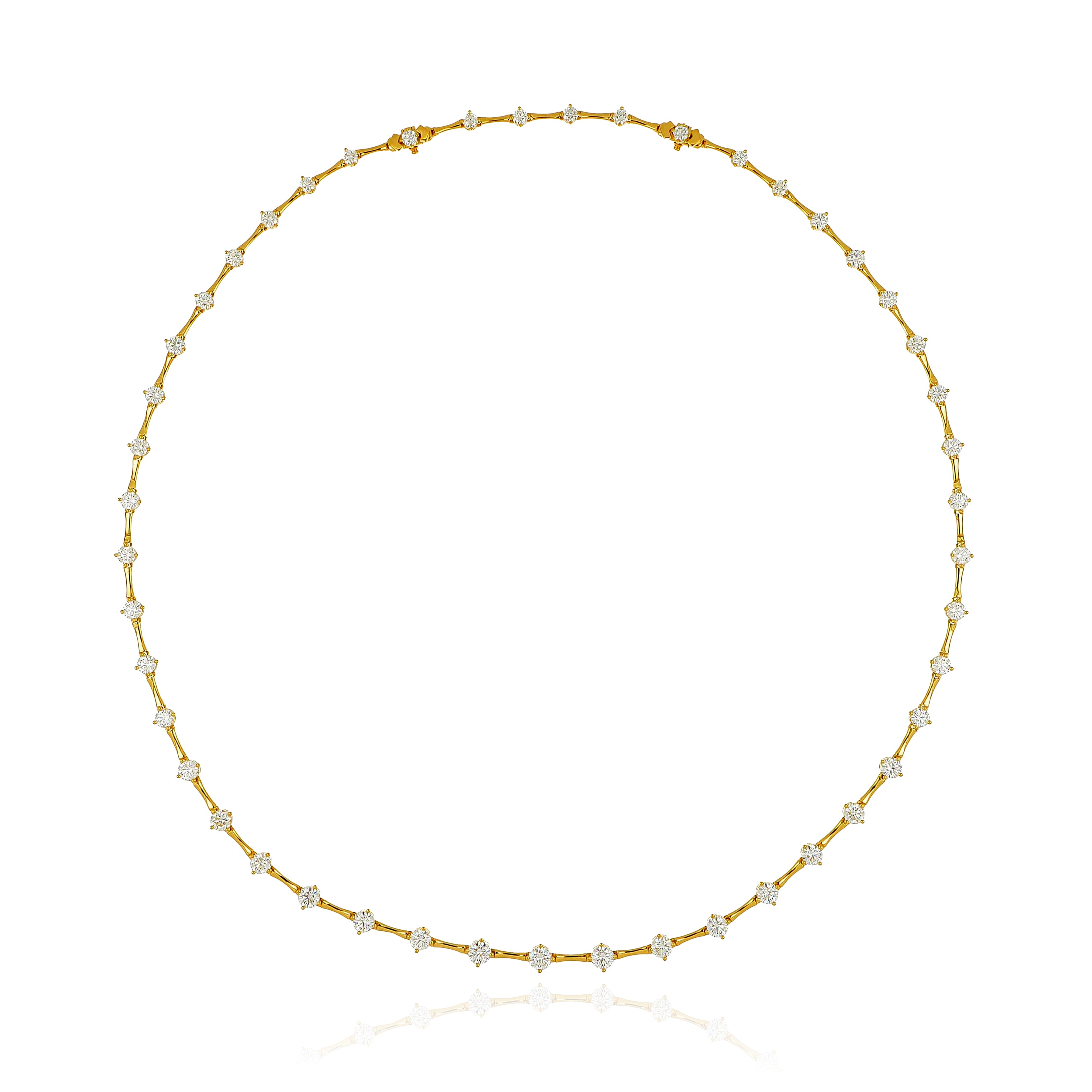 18k Yellow Gold Diamond Eternity Necklace