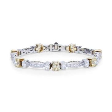 Platinum and 18k Yellow Gold Diamonds Bracelet