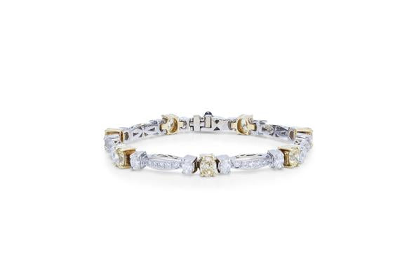 Platinum and 18k Yellow Gold Diamonds Bracelet