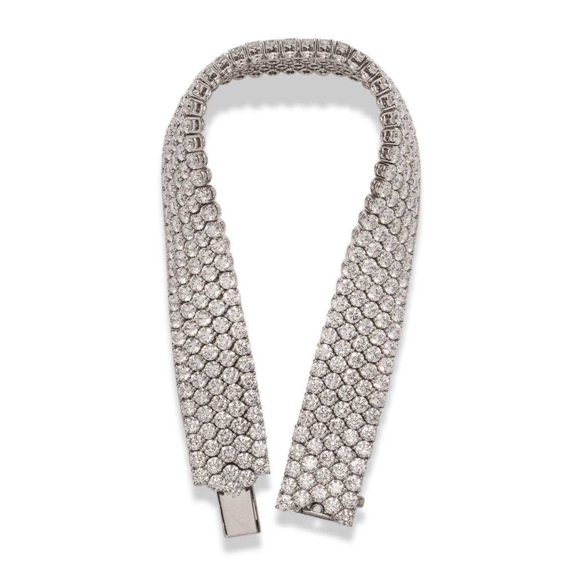 18k White Gold 5 Row Diamond Bracelet