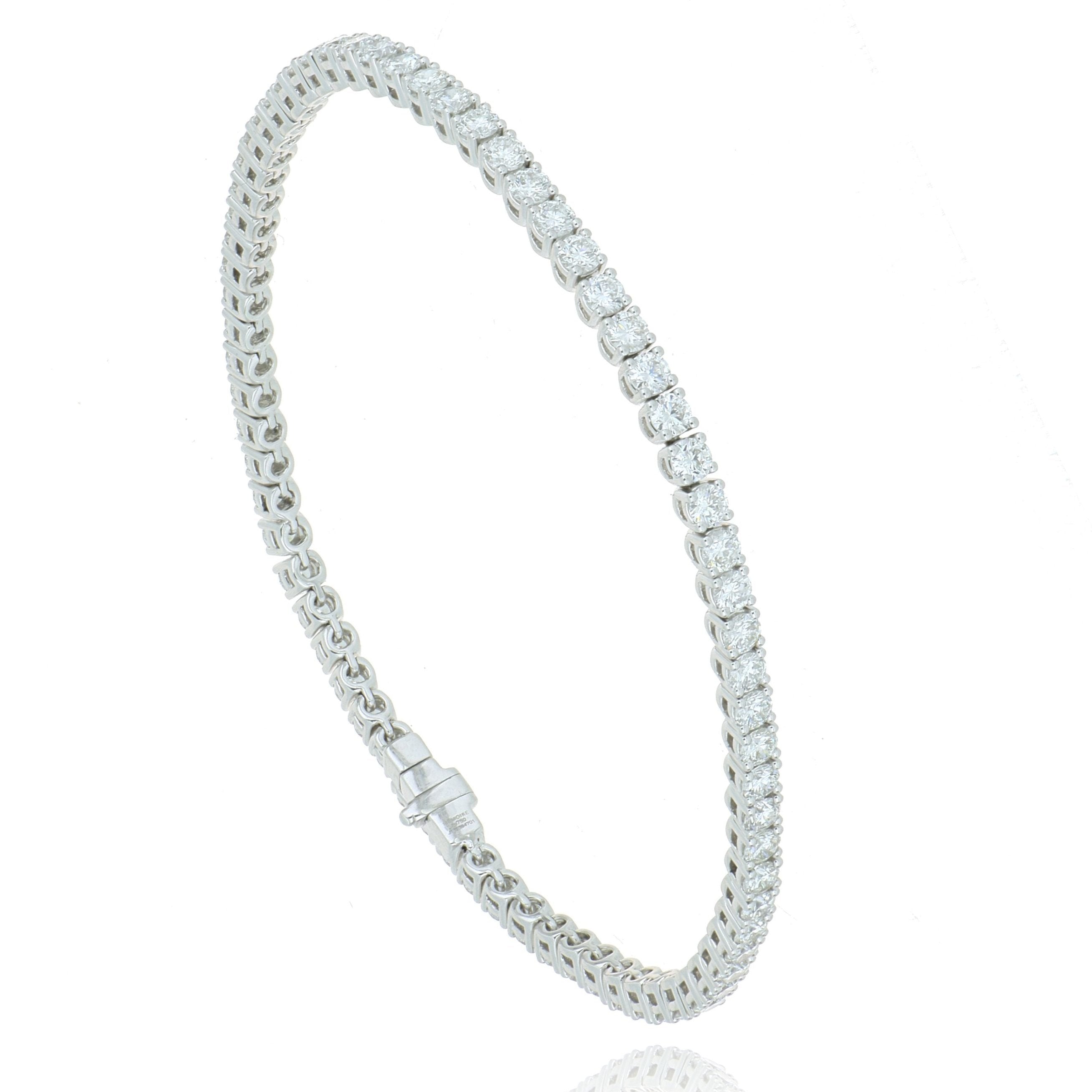 18k White Gold Diamond Tennis Bracelet - Charles Koll Jewelers