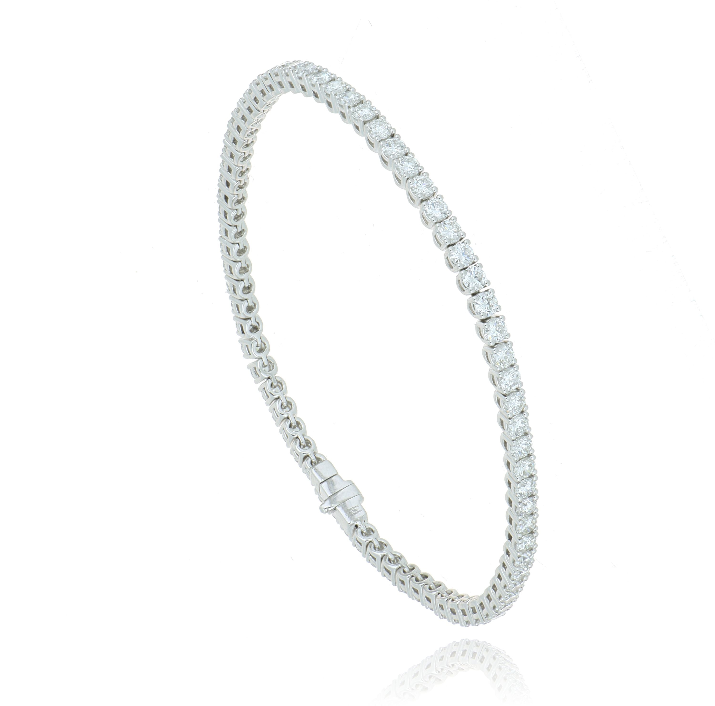 18k White Gold Diamond Tennis Bracelet - Charles Koll Jewelers