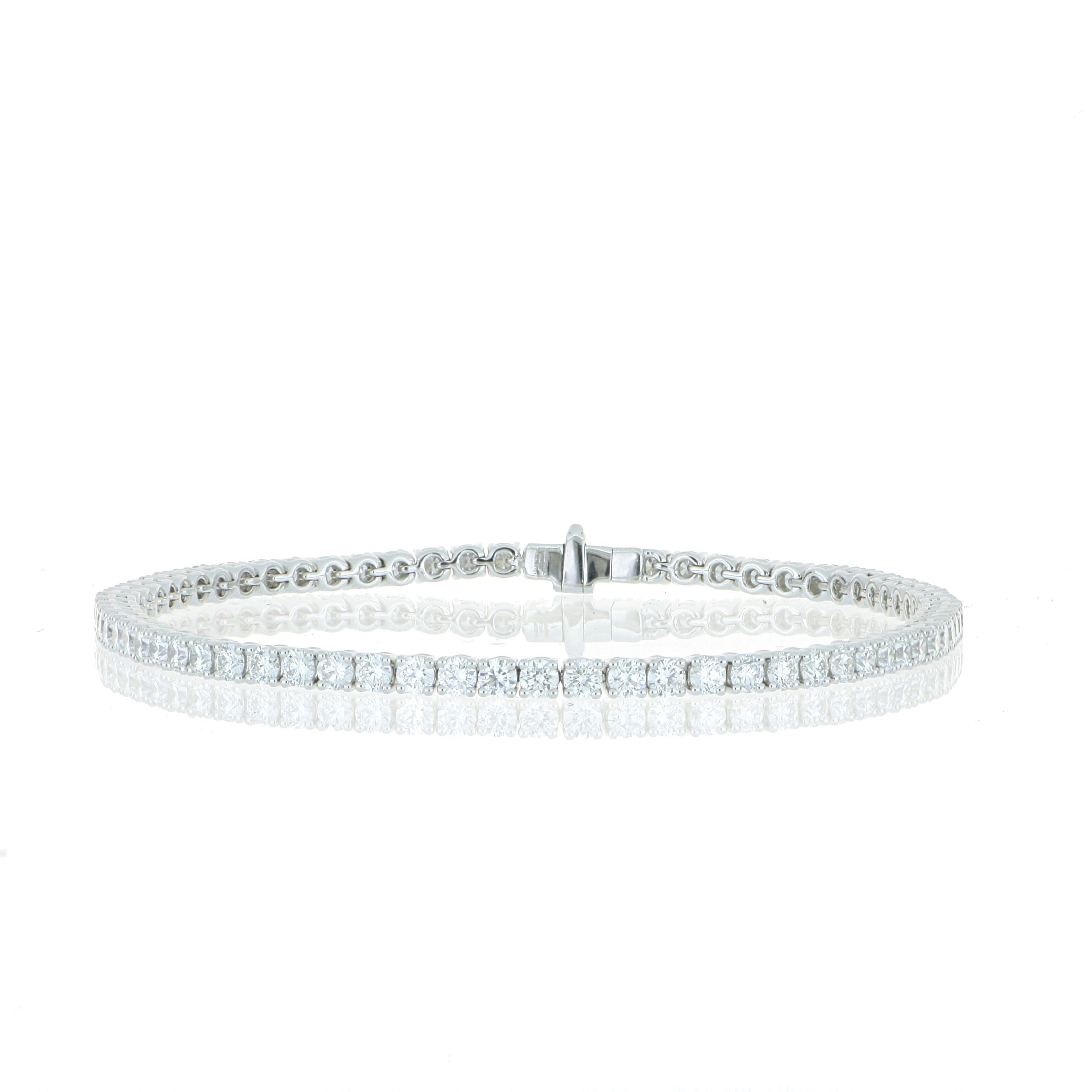 18k White Gold Diamond Tennis Bracelet - Charles Koll Jewelers