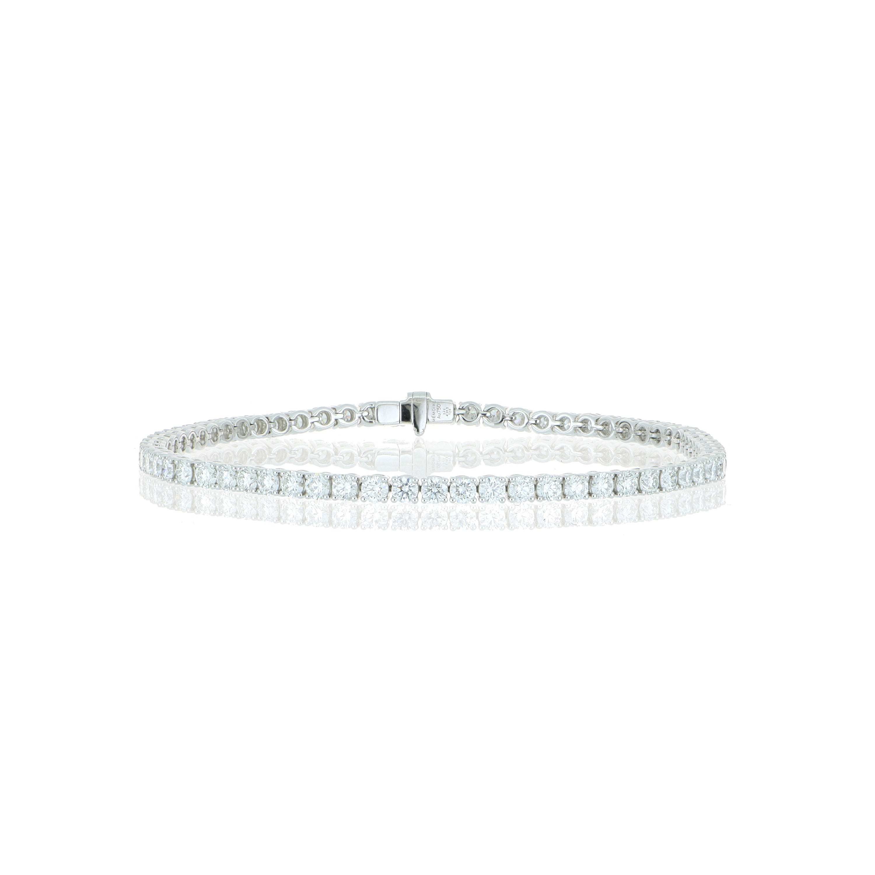 18k White Gold 4 Prong Diamond Tennis Bracelet