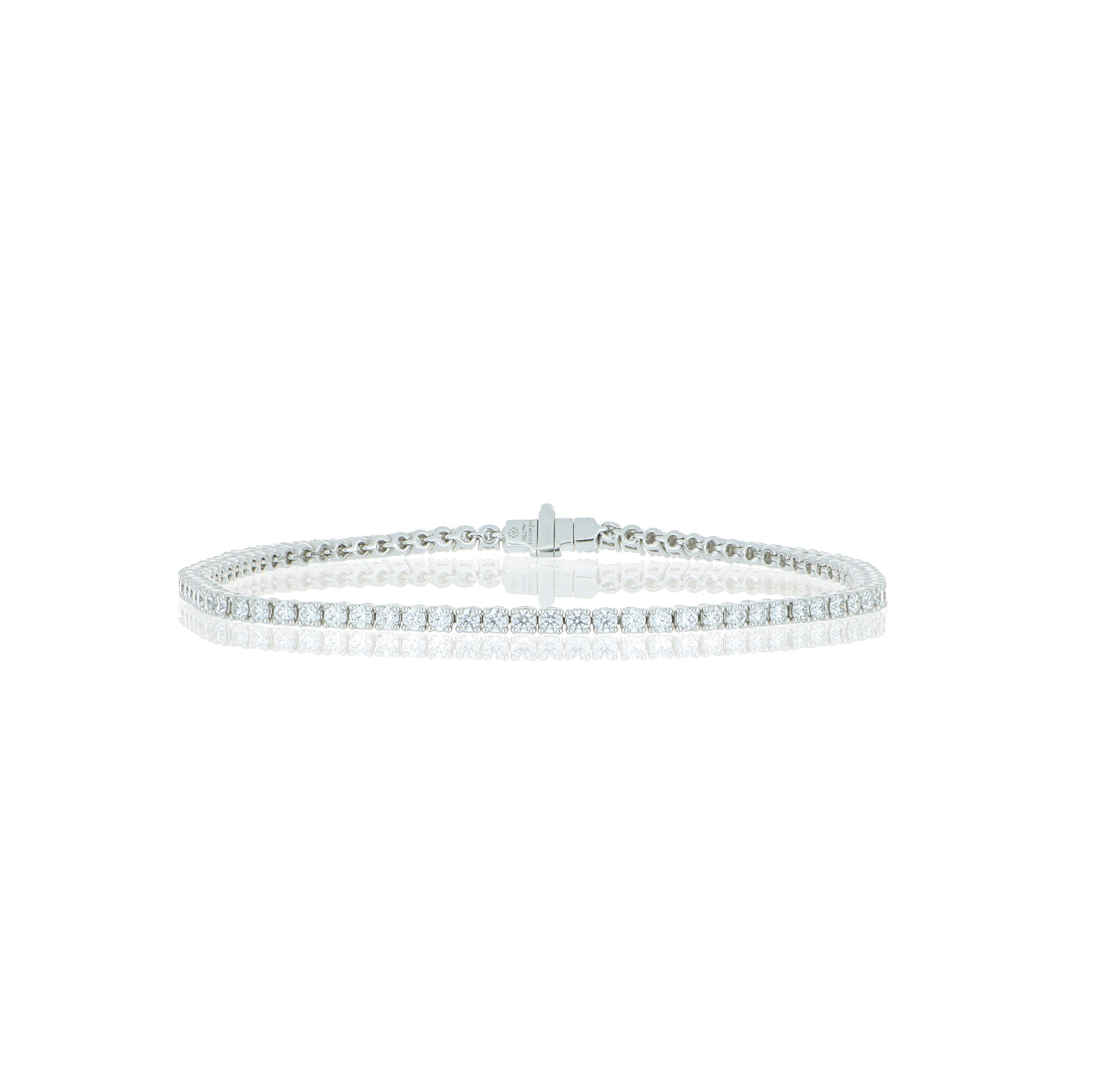 18k White Gold 4 Prong Diamond Tennis Bracelet