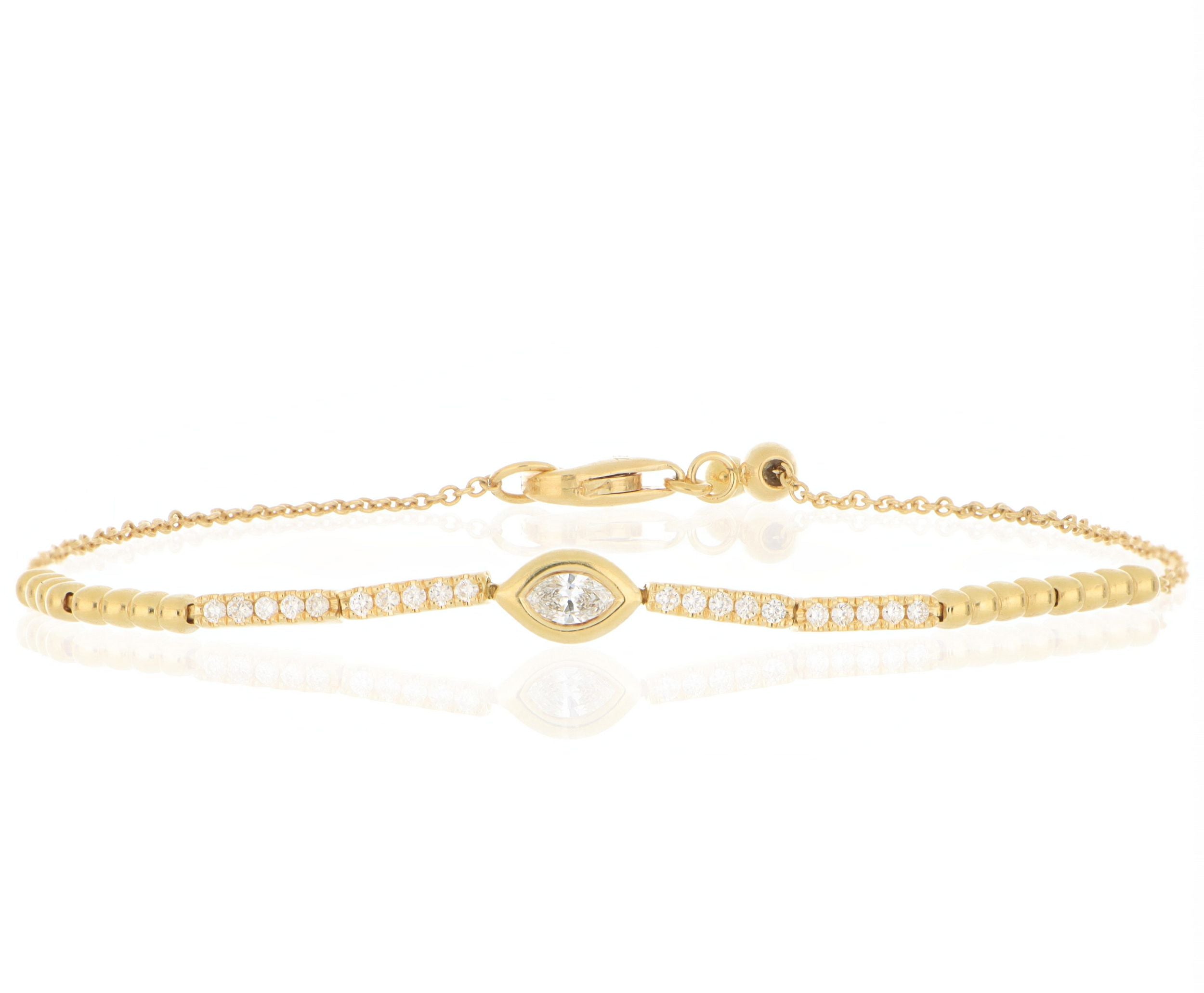 18k Yellow Gold Bony Levey Marquise Diamond Bracelet