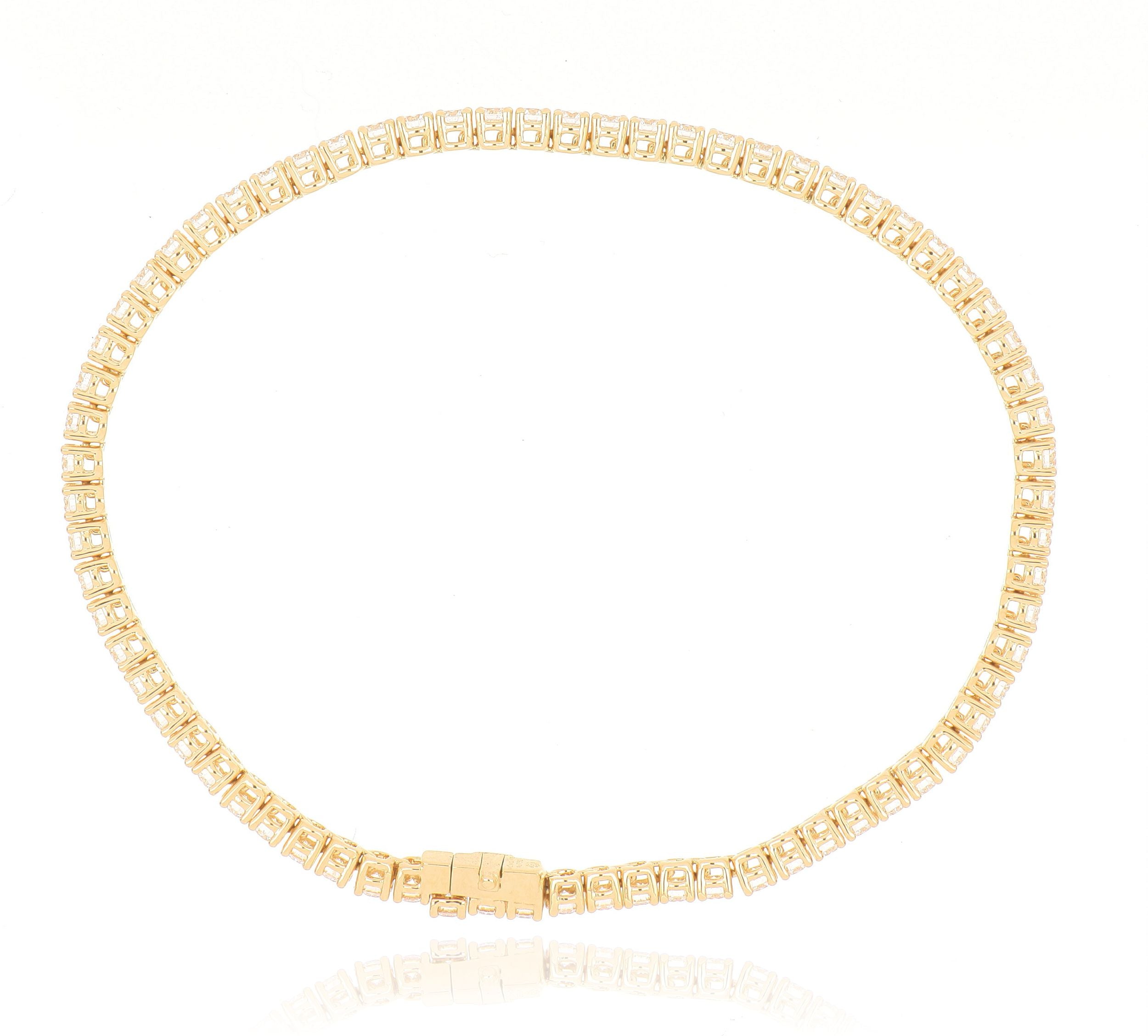18k geel diamant tennisarmband