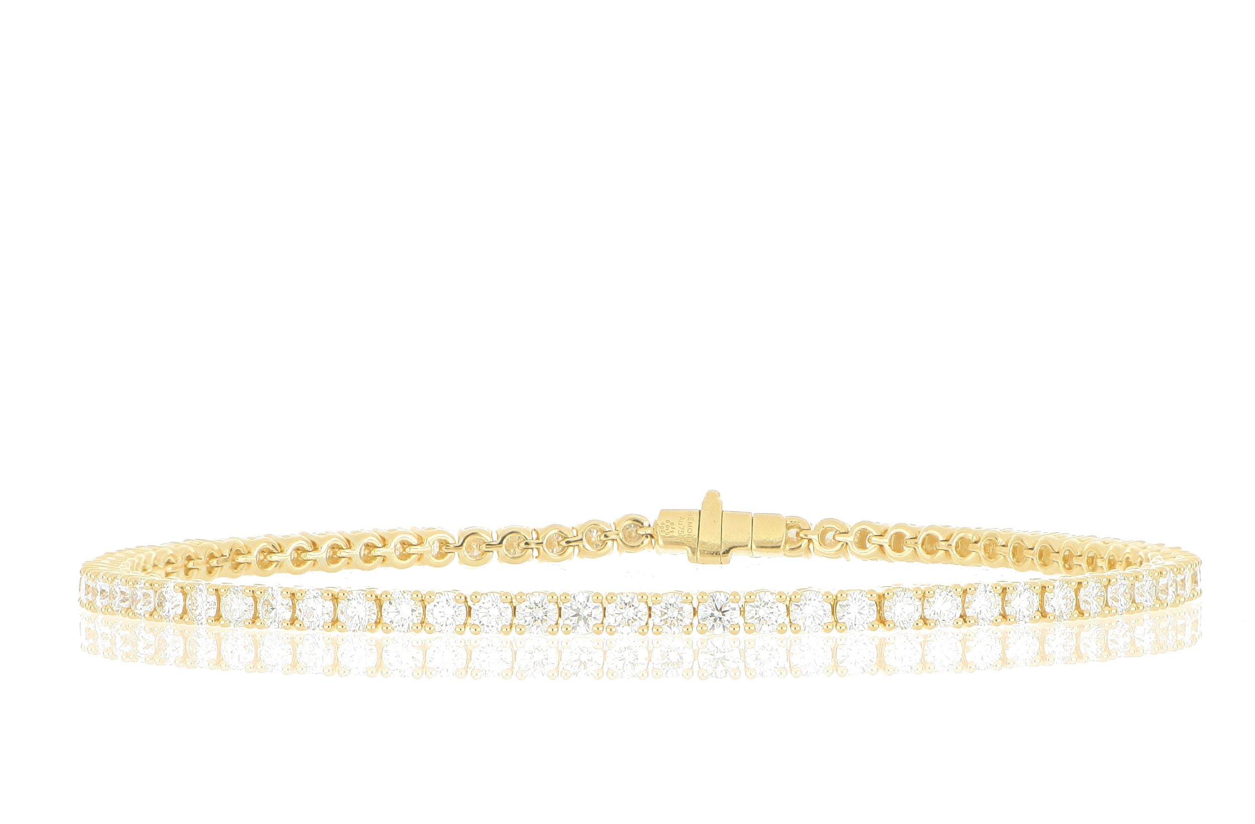 18k Yellow Diamond Tennis Bracelet - Charles Koll Jewelers