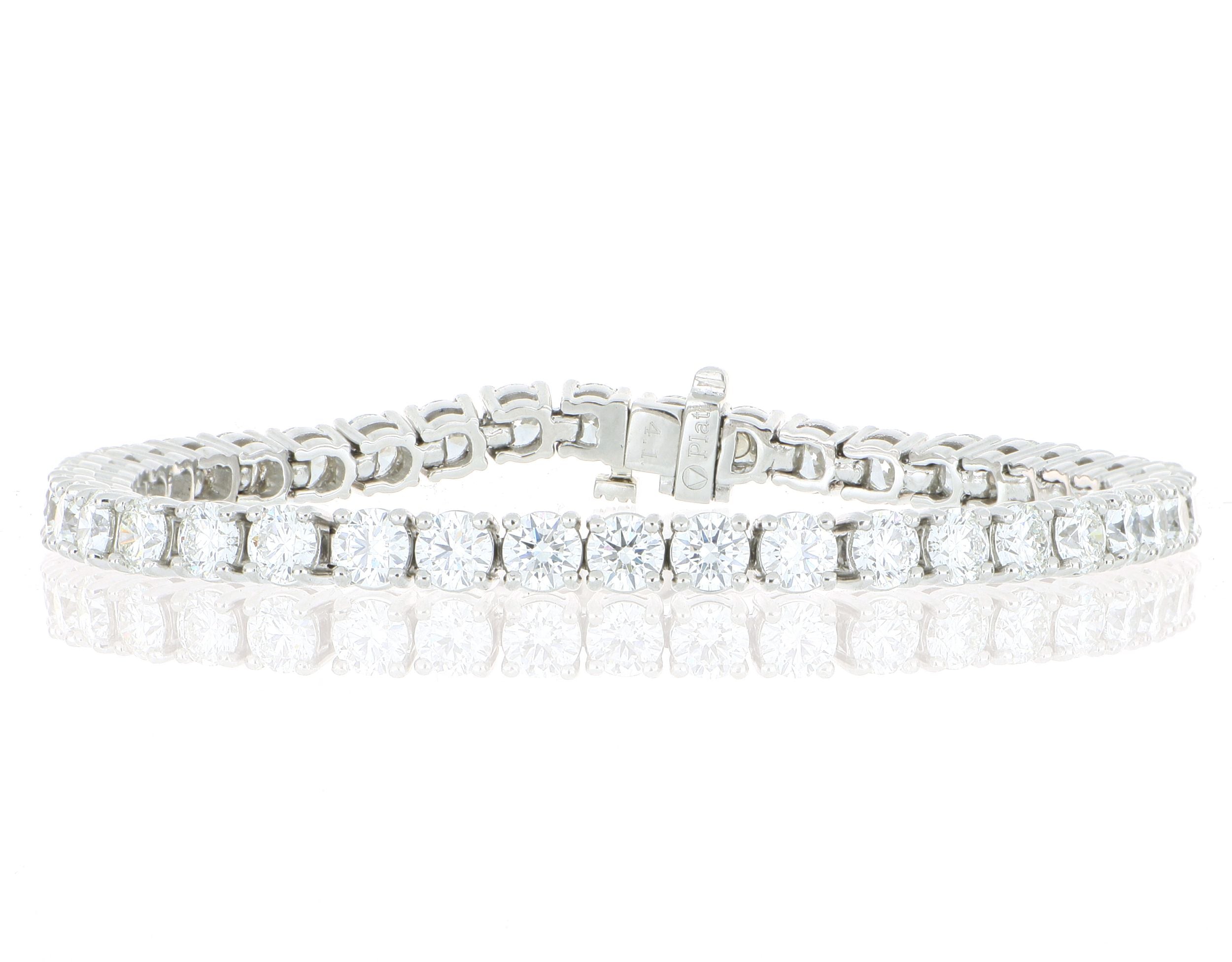 Platinum Classic 4 Prong Diamond Tennis Bracelet - Charles Koll Jewelers