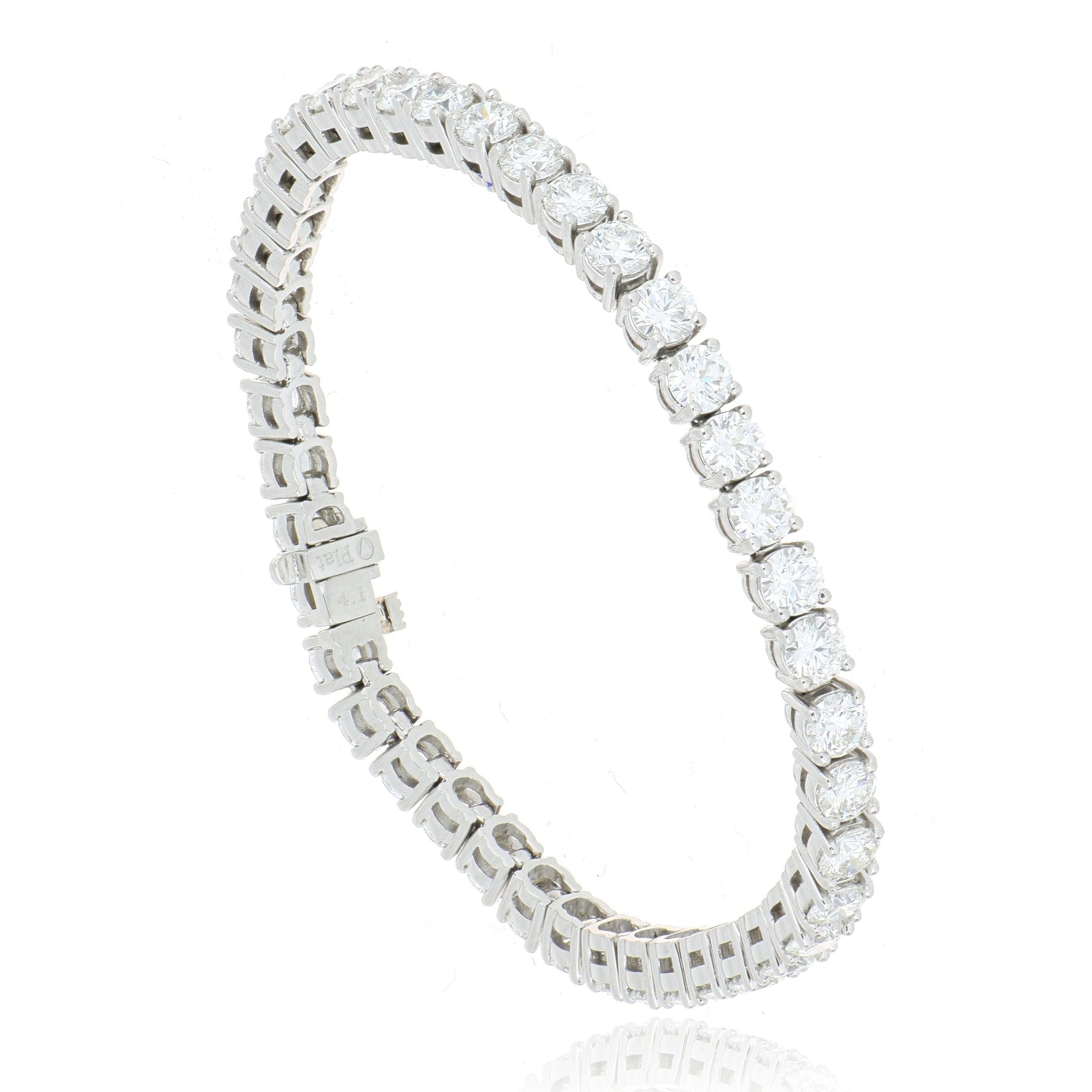 Platinum Classic 4 Prong Diamond Tennis Bracelet - Charles Koll Jewelers