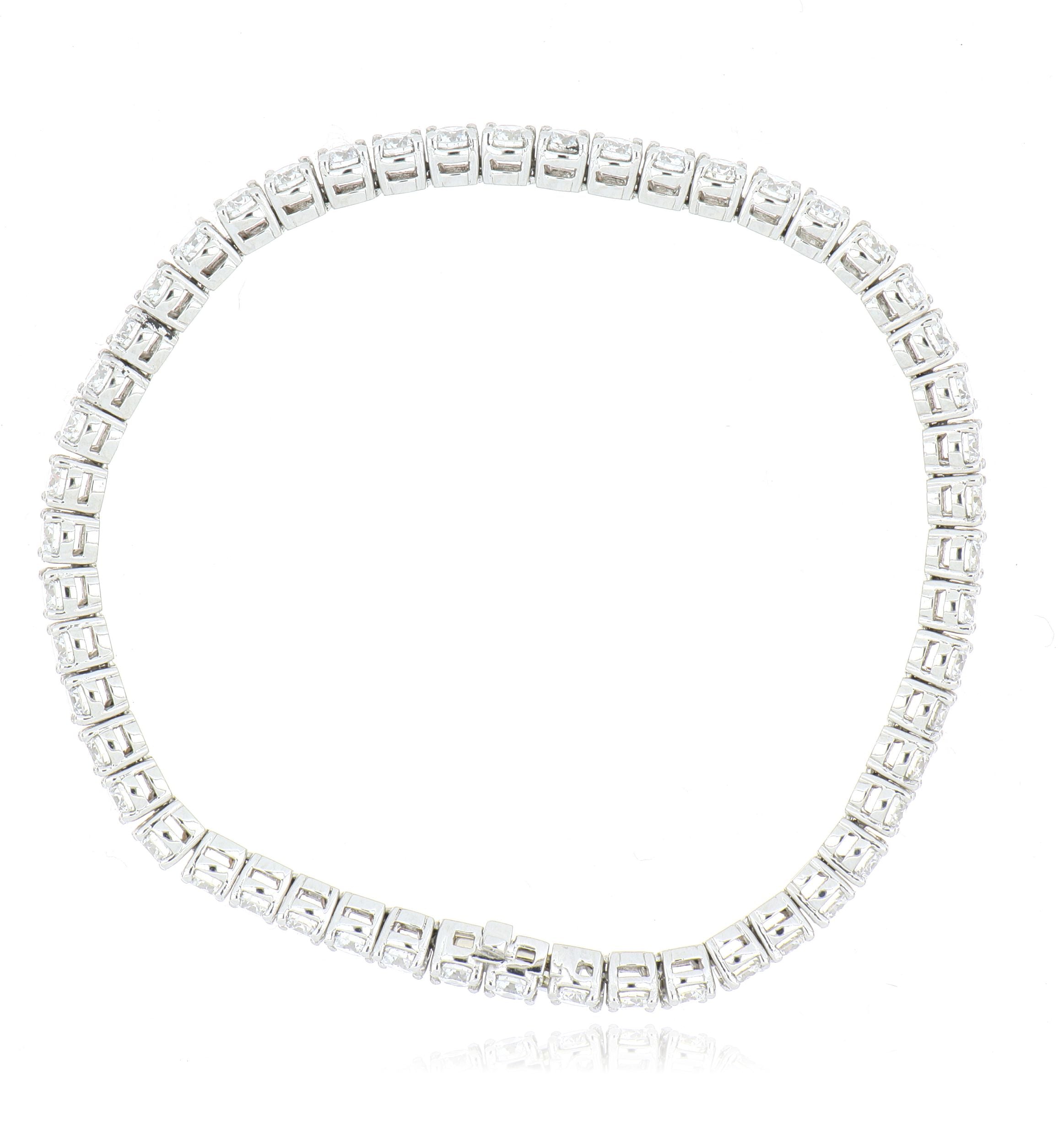 Platinum Classic 4 Prong Diamond Tennis Bracelet