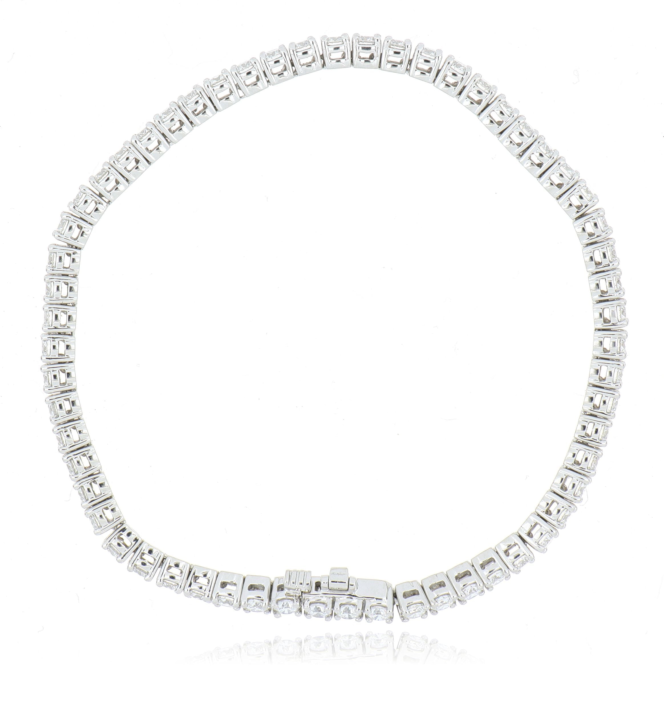 Platinum Classic 4 Prong Tennis Bracelet - Charles Koll Jewelers