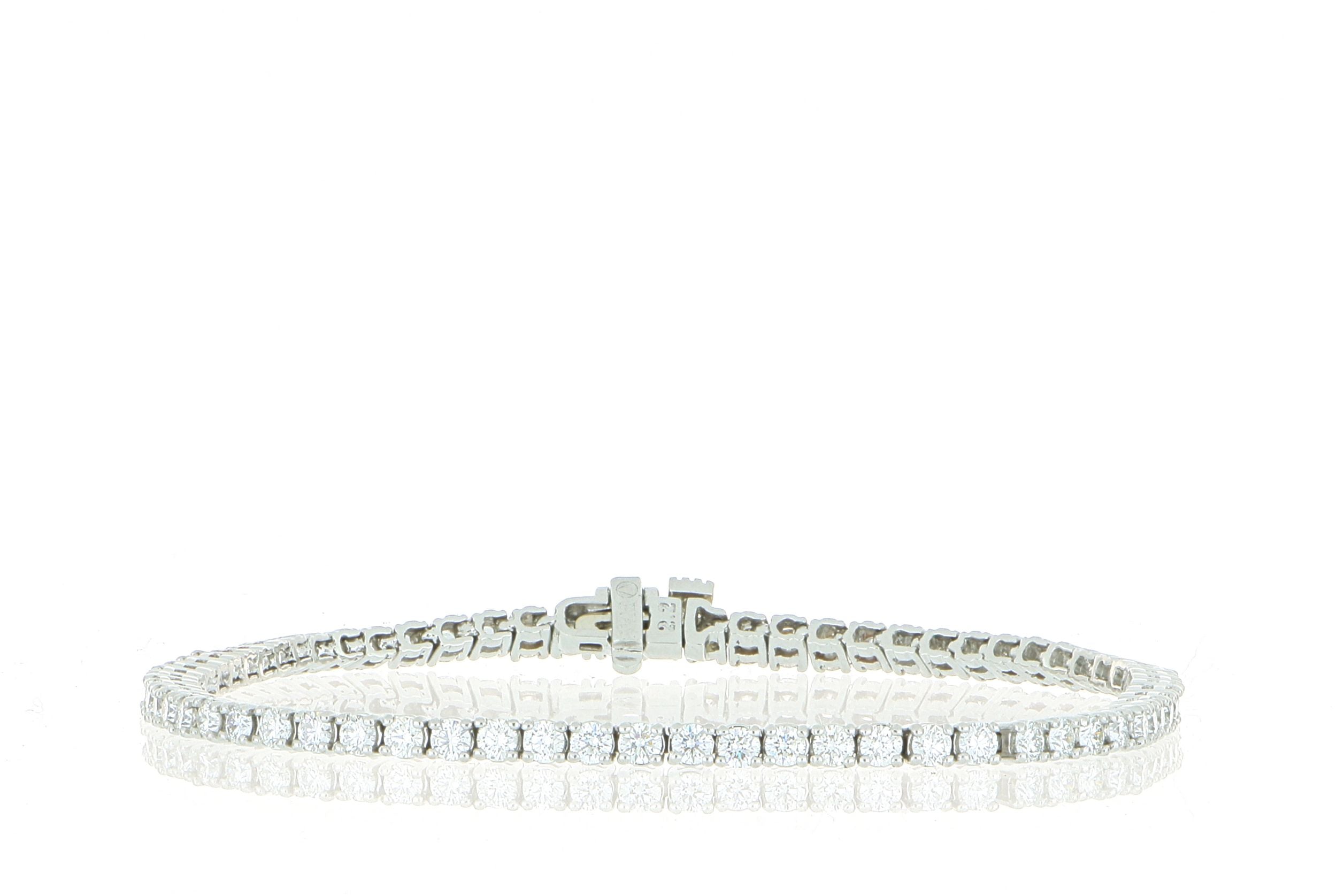 Platinum Classic 4 Prong Tennis Bracelet - Charles Koll Jewelers