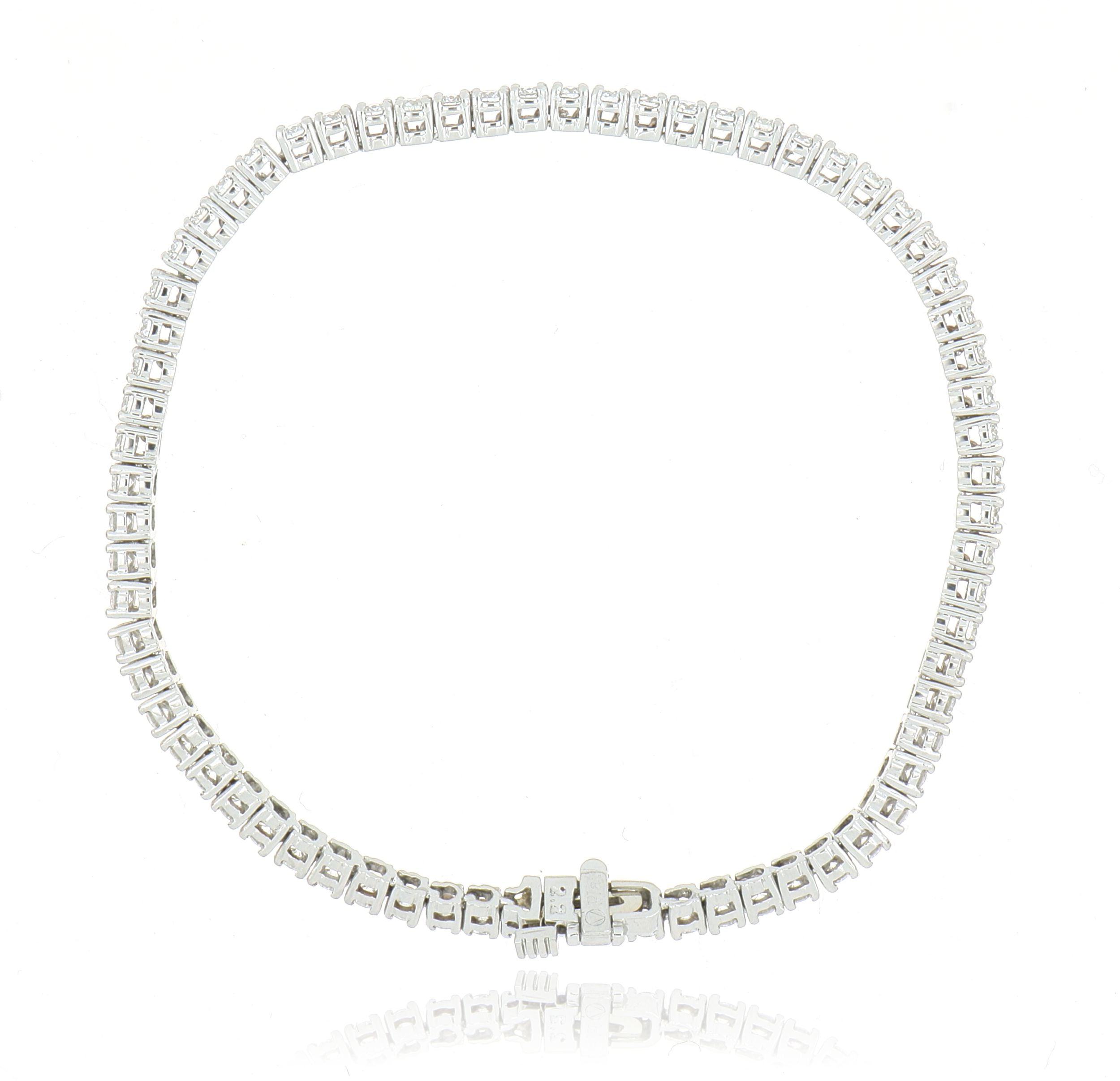 Platinum Classic 4 Prong Tennis Bracelet - Charles Koll Jewelers