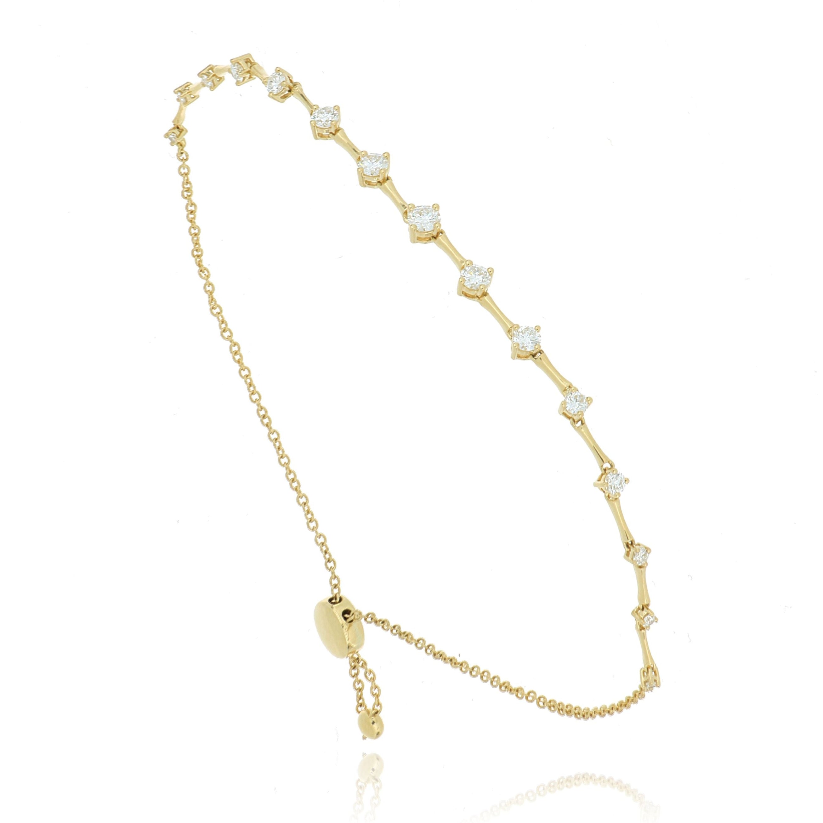 18k Yellow Gold Diamond Bolo Bracelet