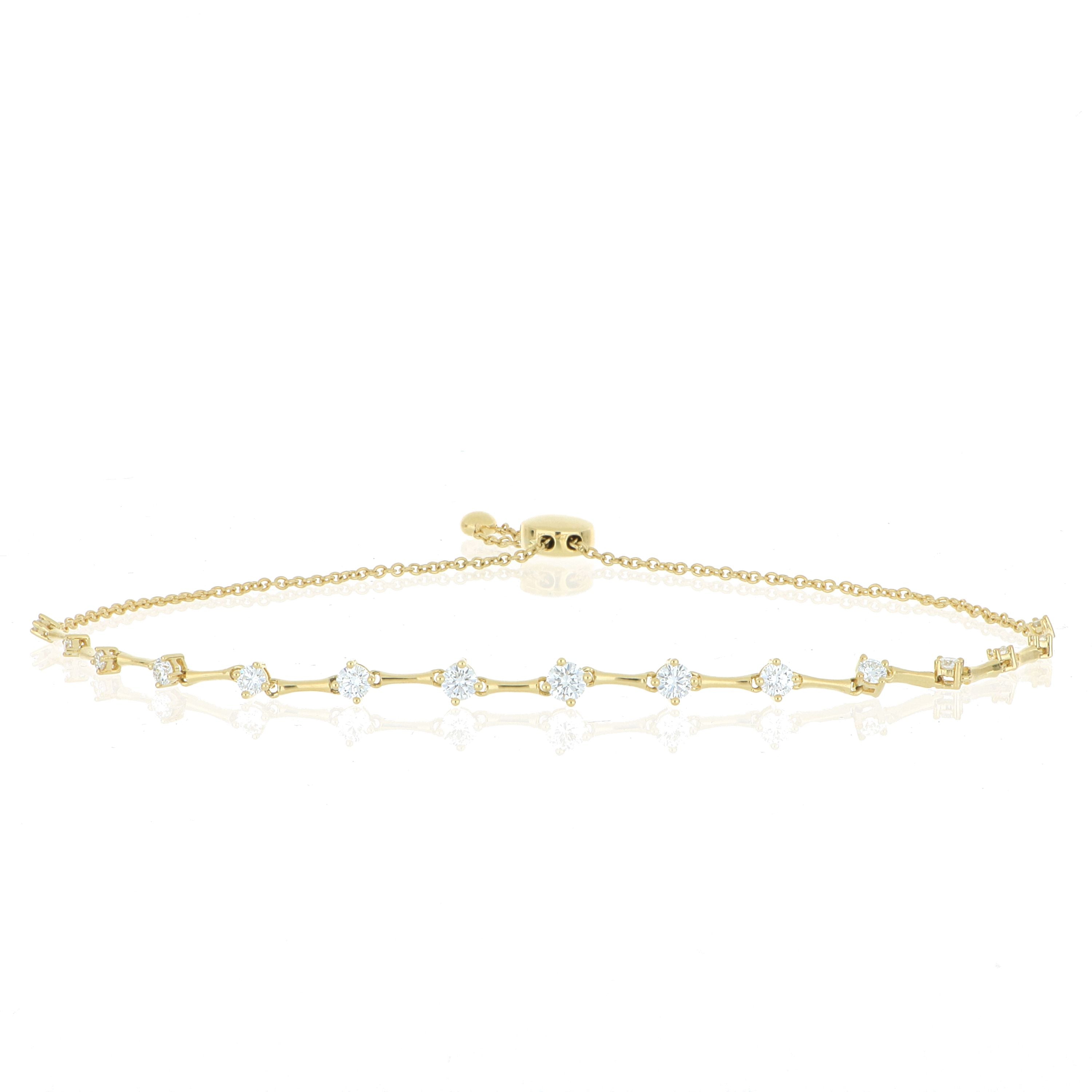 18k Yellow Gold Diamond Bolo Bracelet - Charles Koll Jewelers