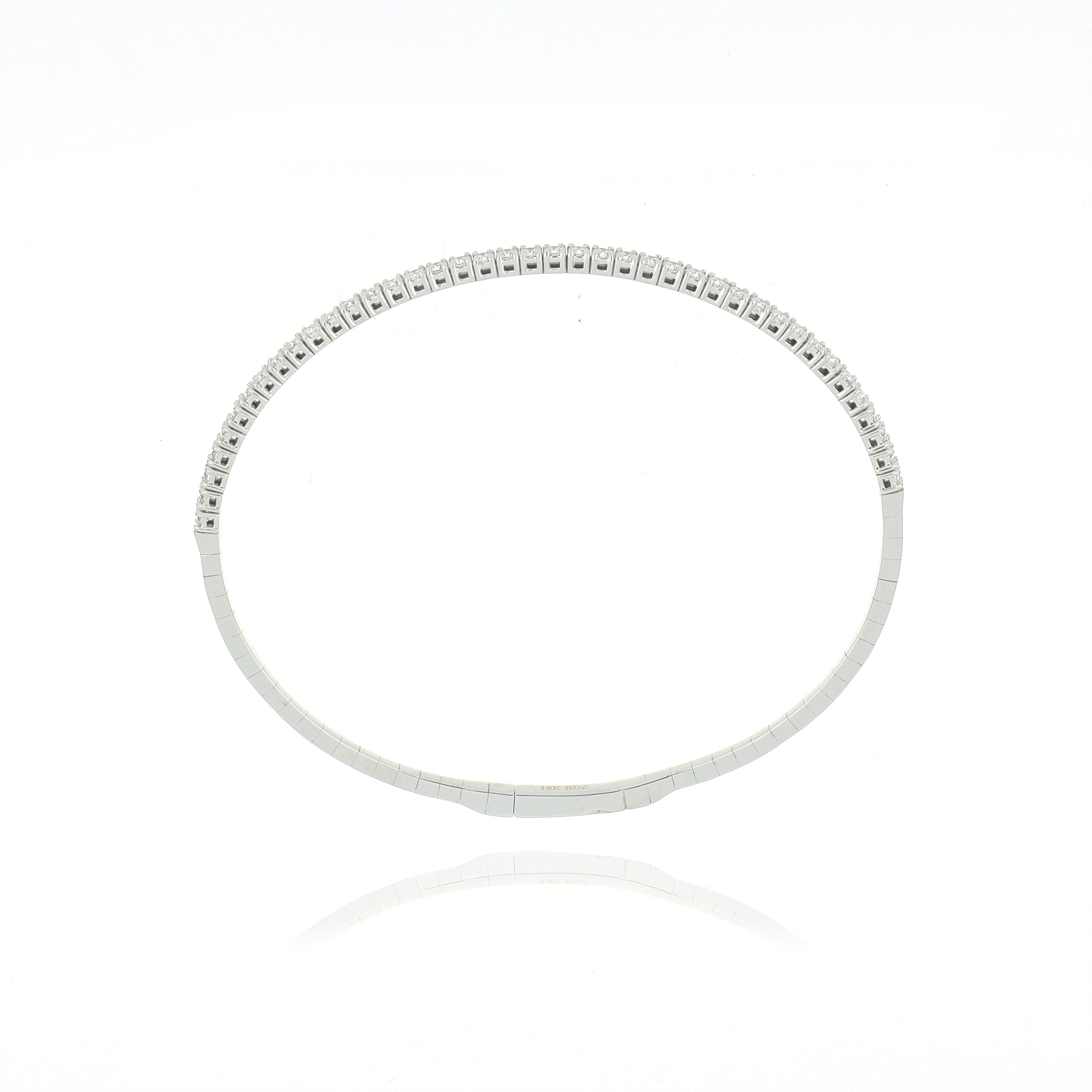 18k White Gold Flexible Diamond Bracelet