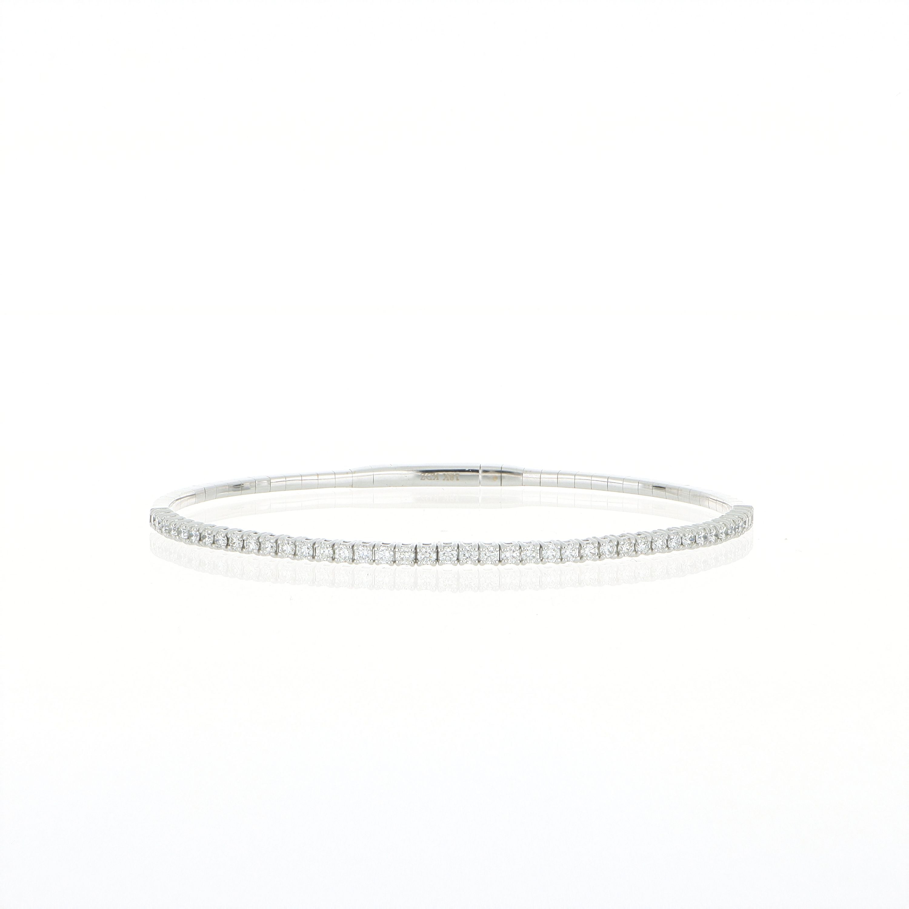 18k White Gold Flexible Diamond Bracelet