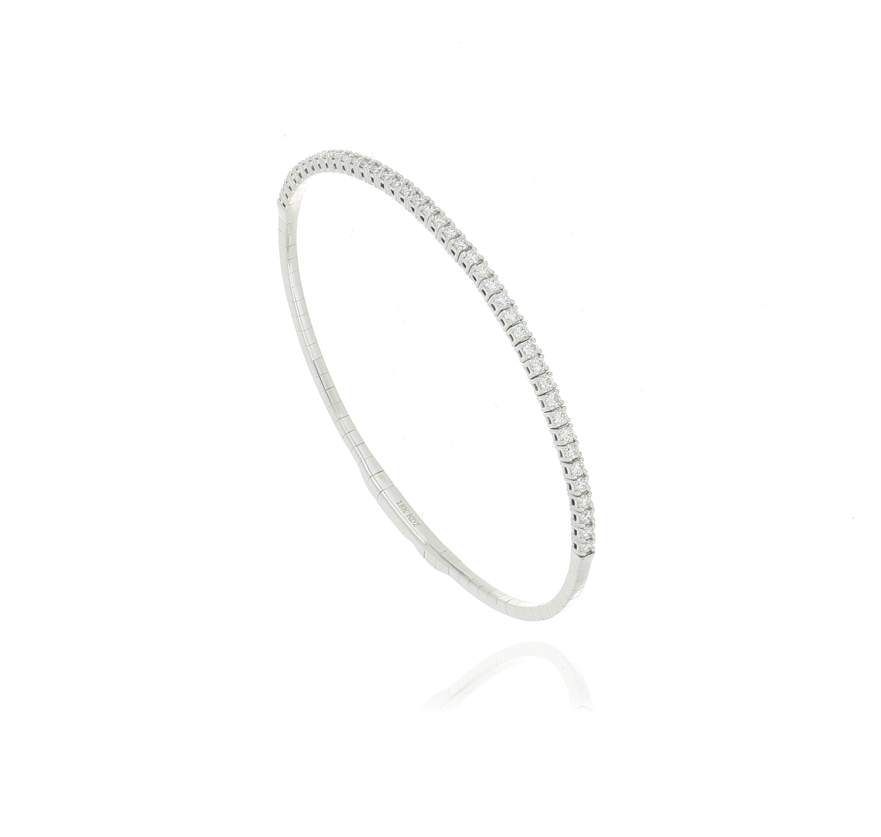 18k White Gold Flexible Diamond Bracelet