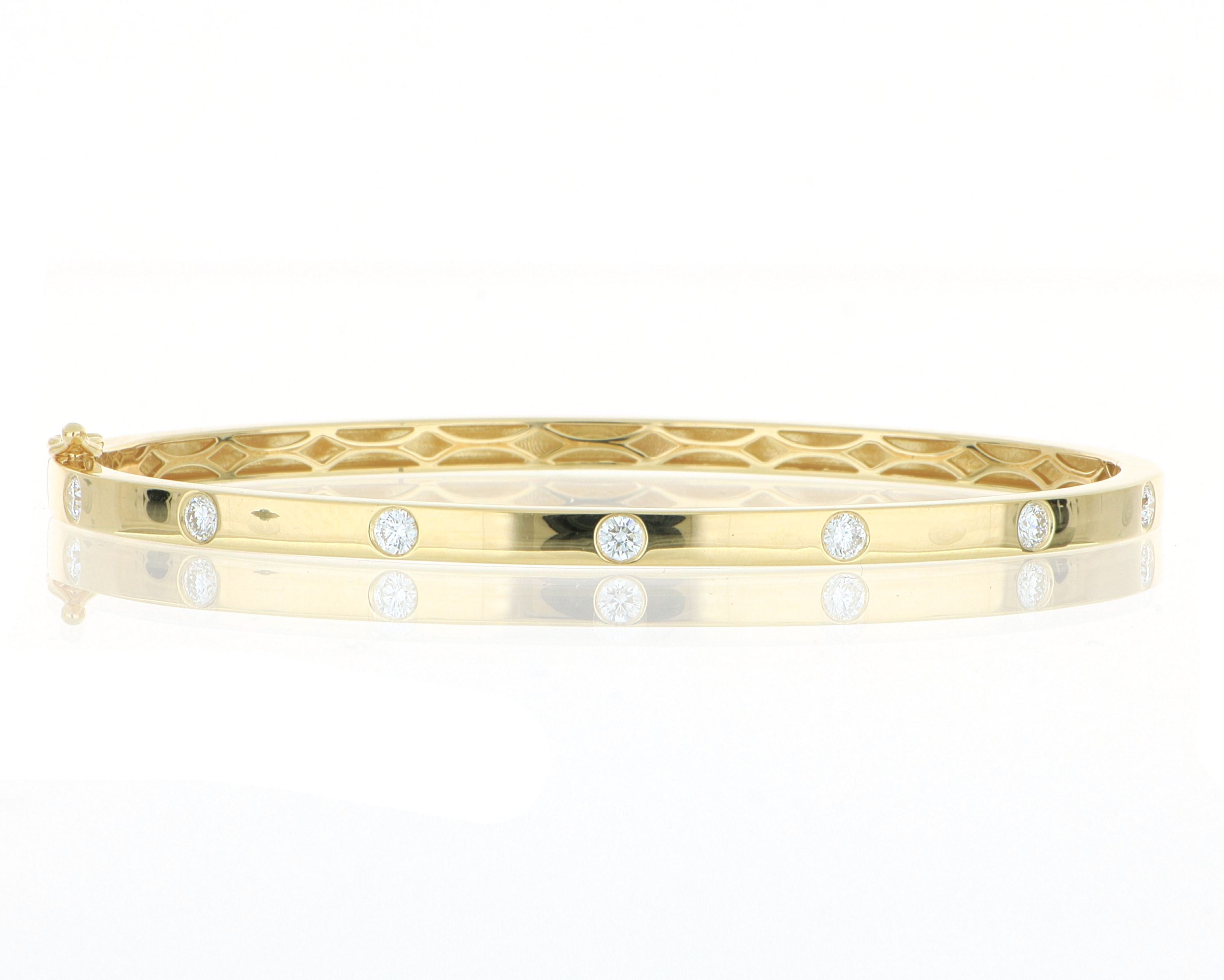 18k Yellow Gold Diamond Bangle Bracelet